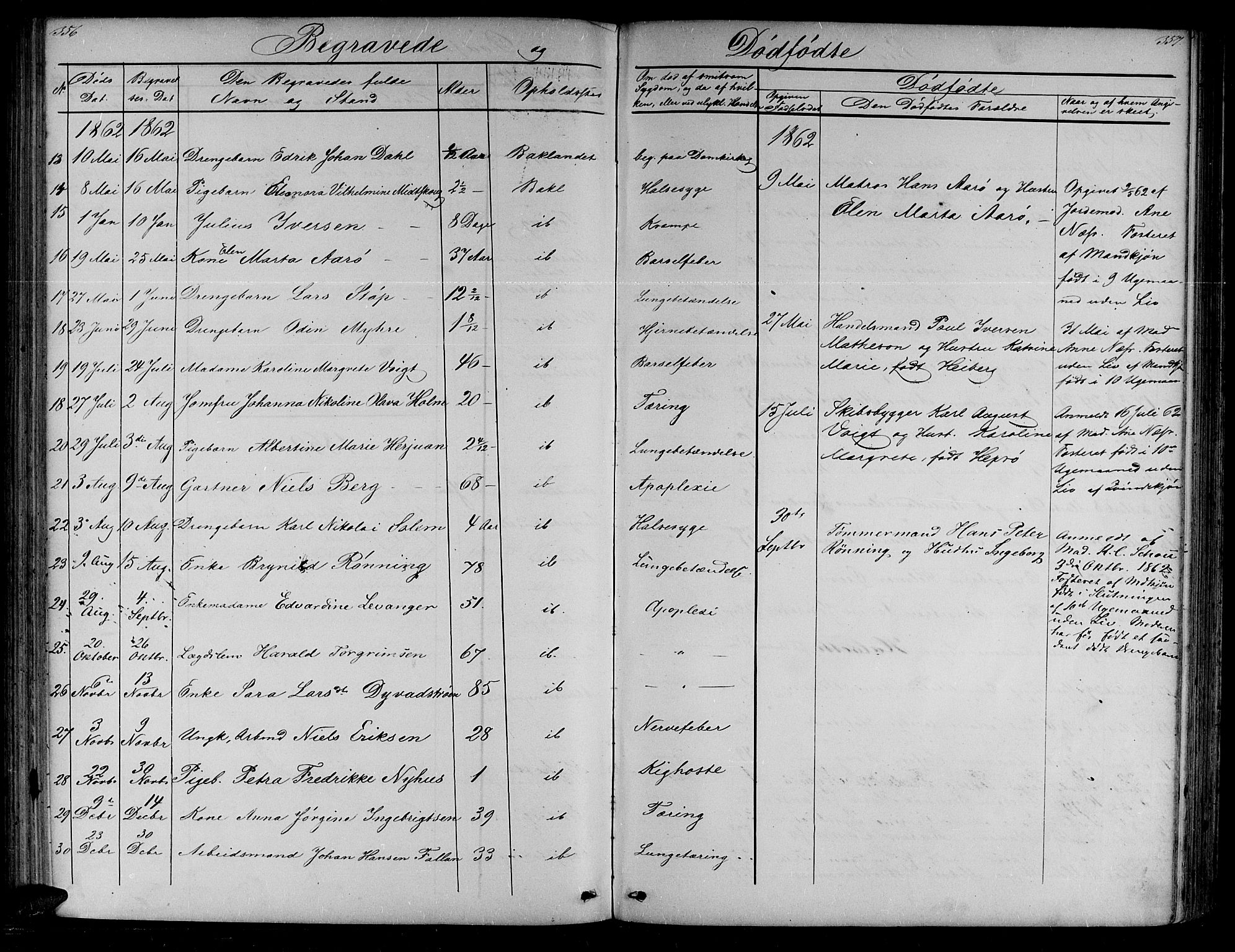 Ministerialprotokoller, klokkerbøker og fødselsregistre - Sør-Trøndelag, SAT/A-1456/604/L0219: Parish register (copy) no. 604C02, 1851-1869, p. 356-357