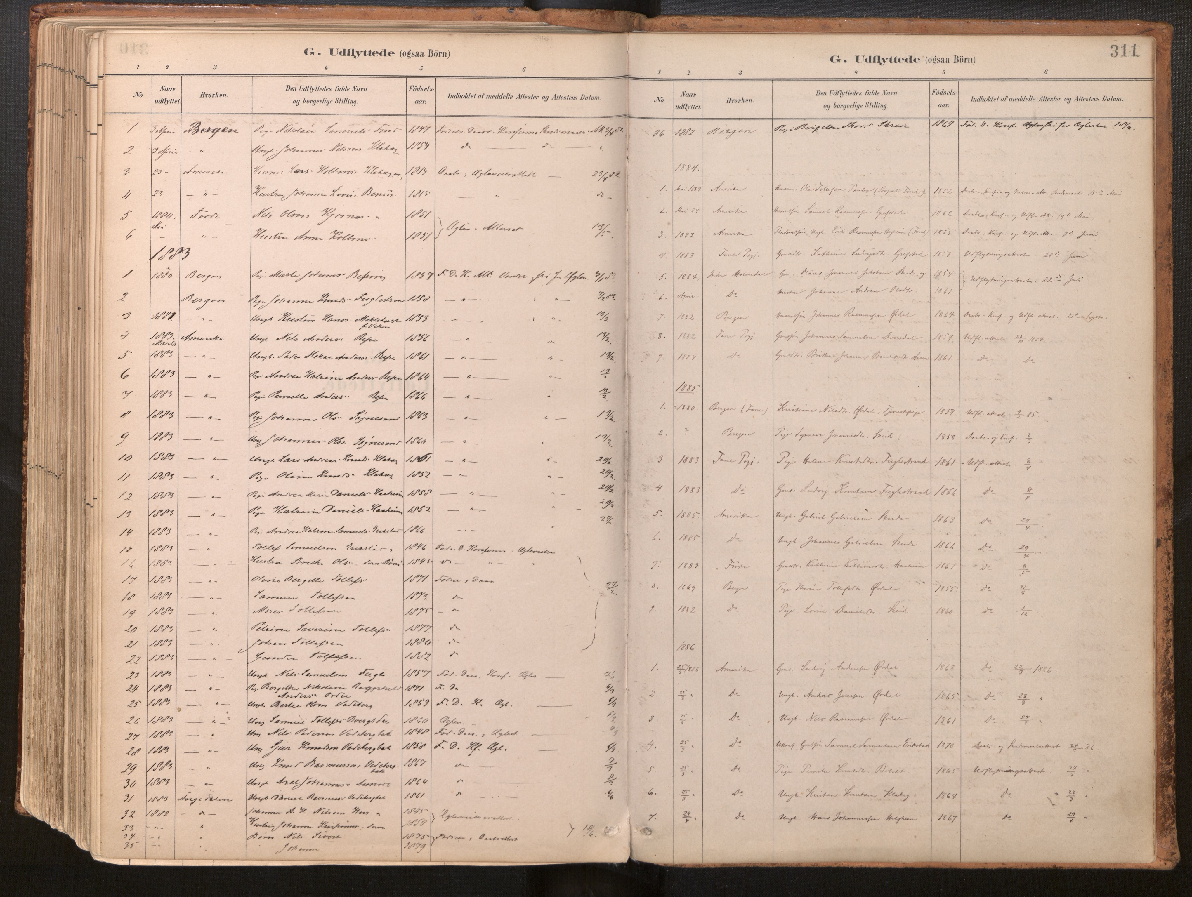 Jølster sokneprestembete, SAB/A-80701/H/Haa/Haac/L0001: Parish register (official) no. C 1, 1882-1928, p. 311