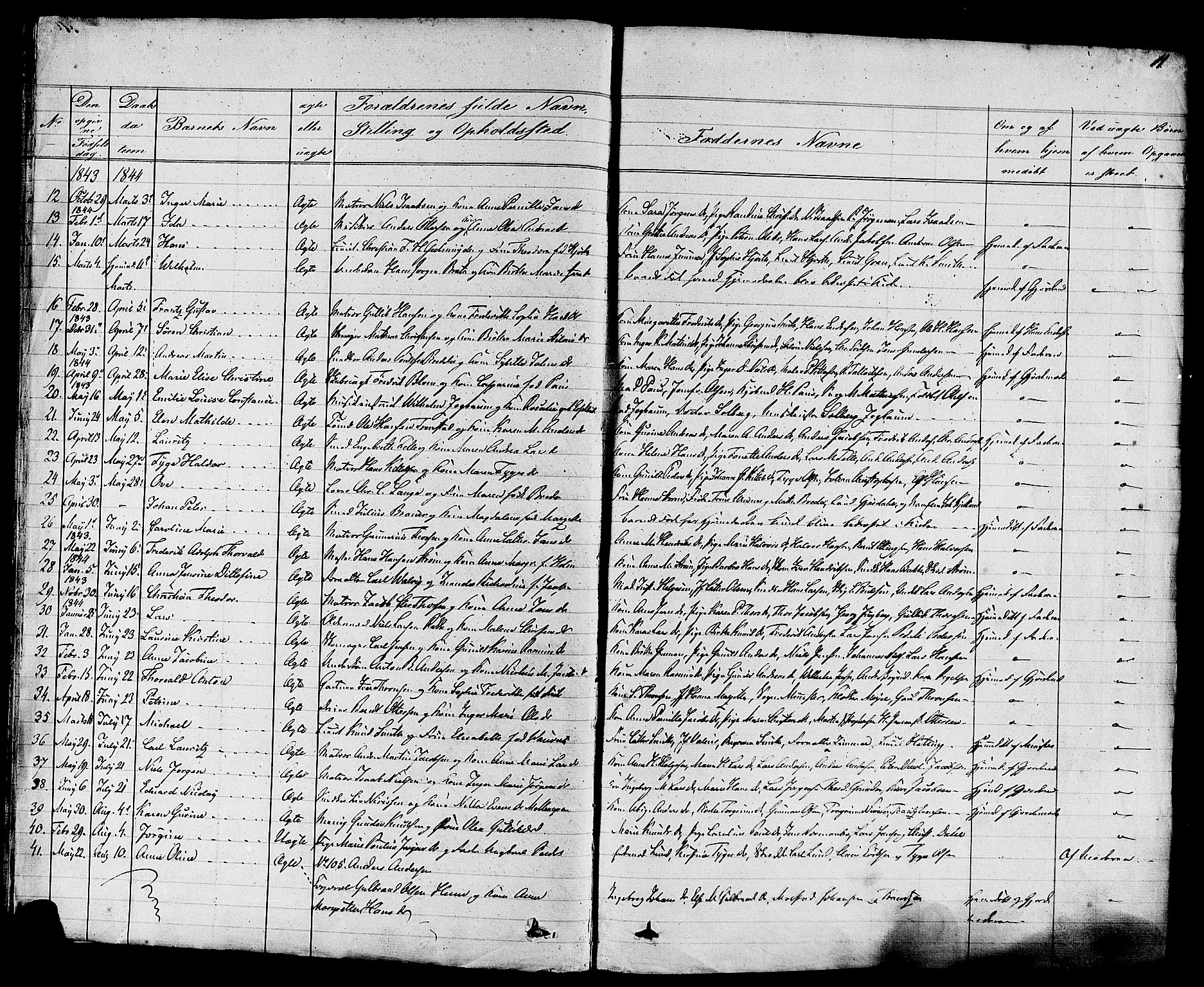 Stavern kirkebøker, AV/SAKO-A-318/F/Fa/L0007: Parish register (official) no. 7, 1840-1877, p. 11