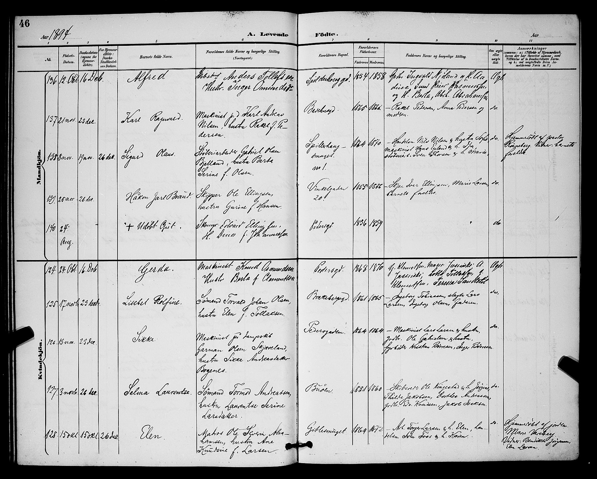 St. Johannes sokneprestkontor, AV/SAST-A-101814/001/30/30BB/L0003: Parish register (copy) no. B 3, 1893-1900, p. 46