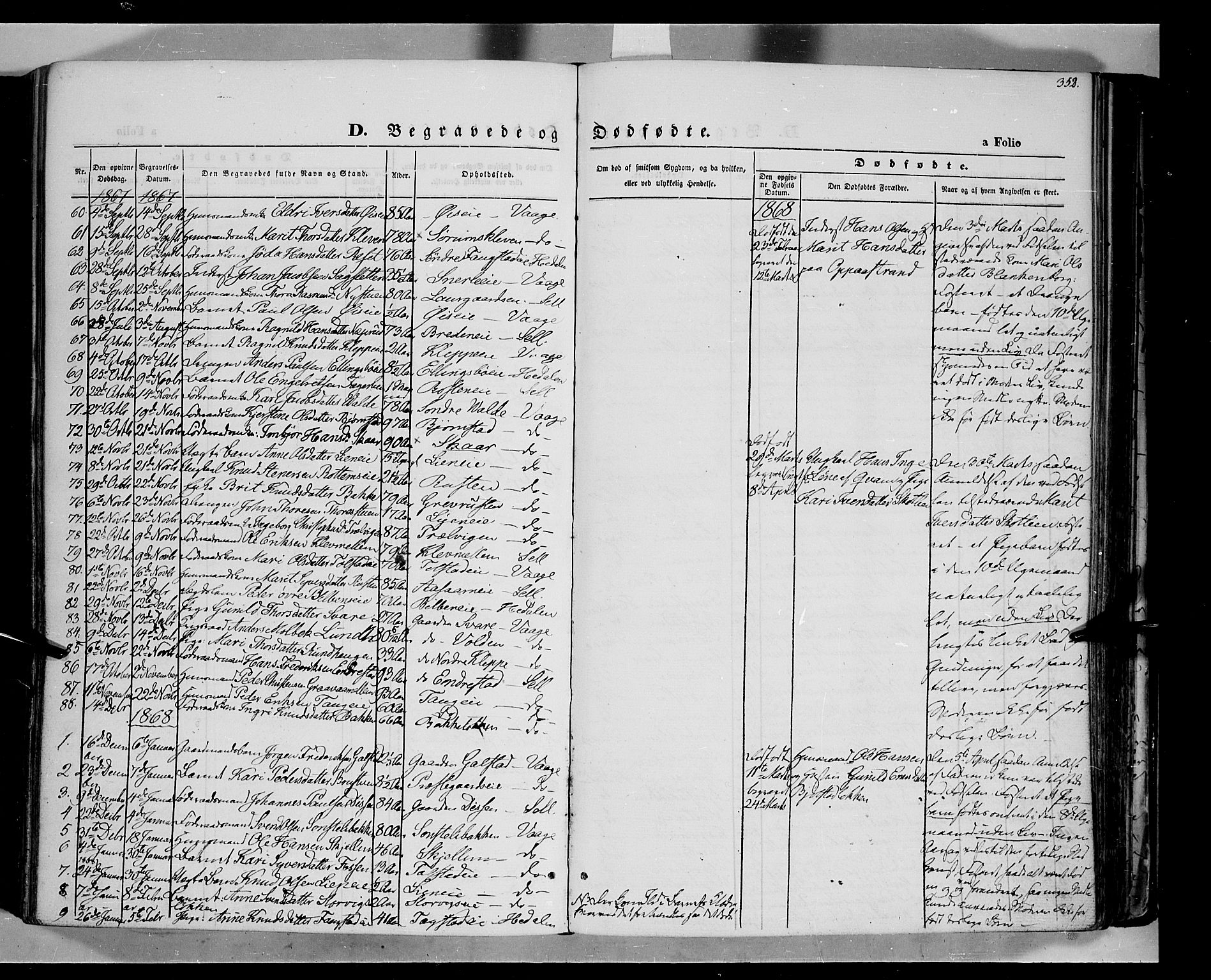 Vågå prestekontor, SAH/PREST-076/H/Ha/Haa/L0006: Parish register (official) no. 6 /1, 1856-1872, p. 352