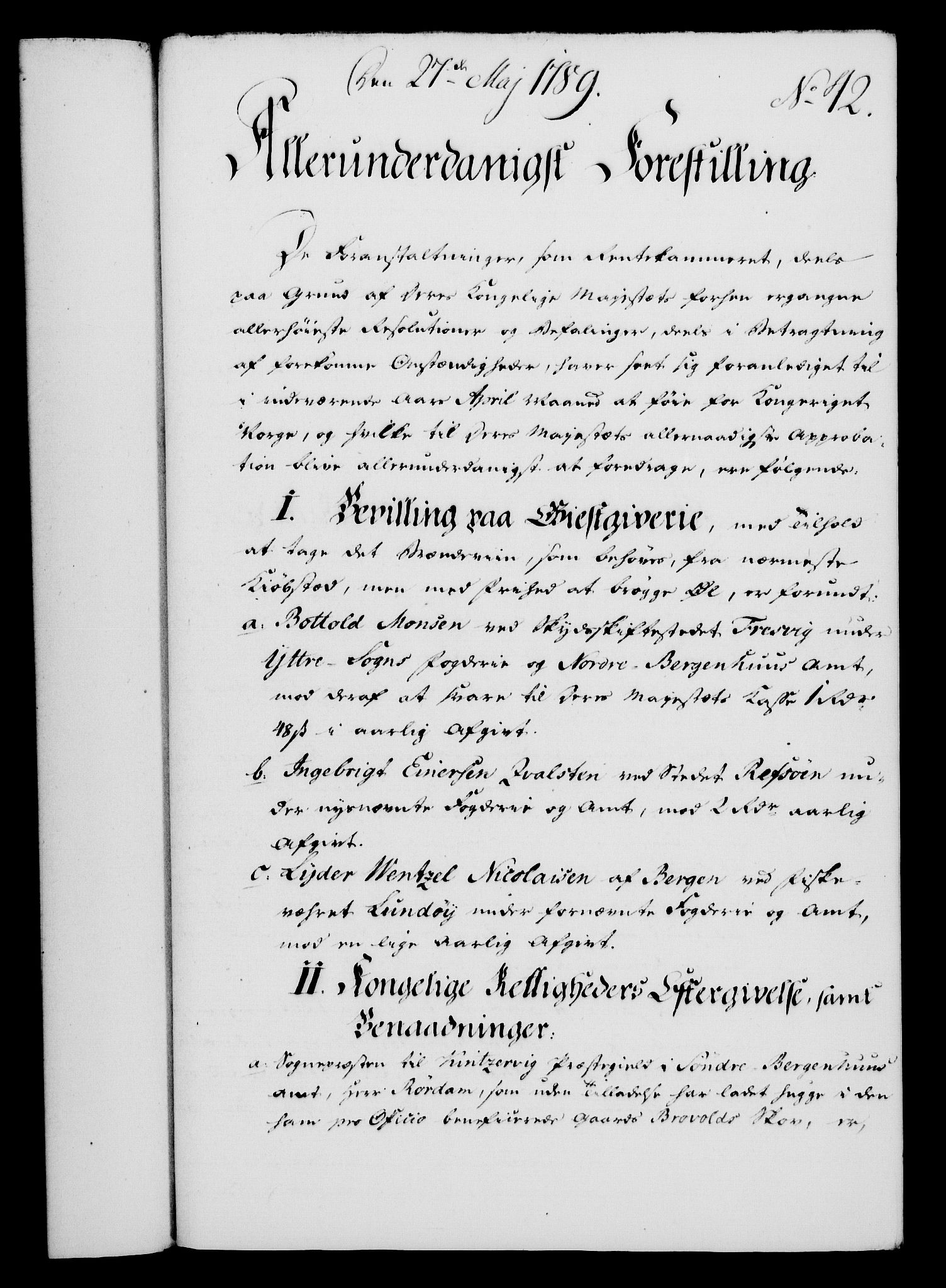 Rentekammeret, Kammerkanselliet, AV/RA-EA-3111/G/Gf/Gfa/L0071: Norsk relasjons- og resolusjonsprotokoll (merket RK 52.71), 1789, p. 292