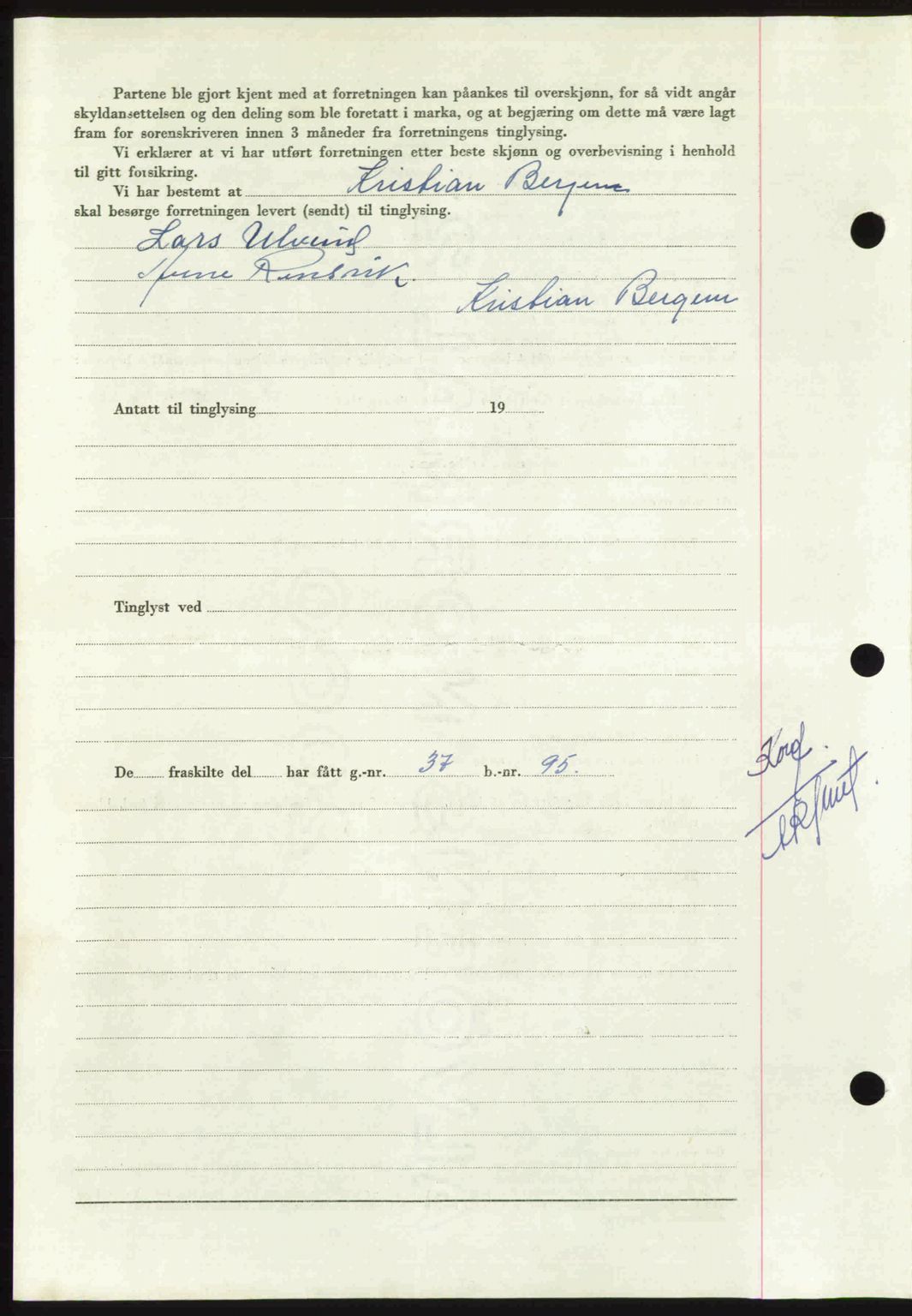 Nordmøre sorenskriveri, AV/SAT-A-4132/1/2/2Ca: Mortgage book no. A112, 1949-1949, Diary no: : 2948/1949