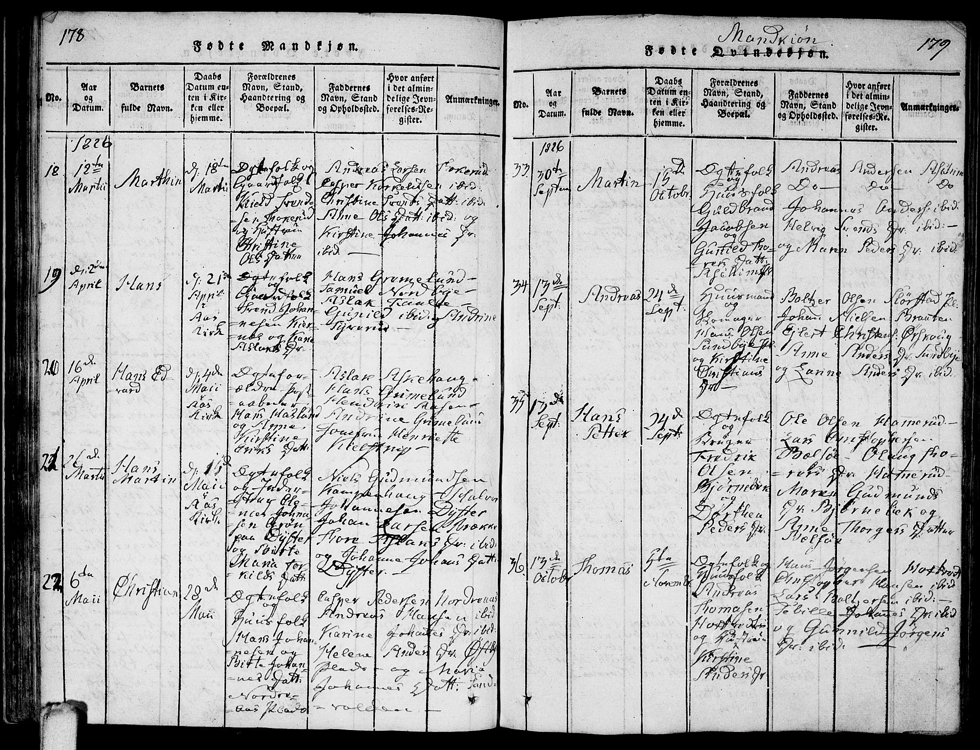 Ås prestekontor Kirkebøker, SAO/A-10894/F/Fa/L0004: Parish register (official) no. I 4, 1818-1826, p. 178-179