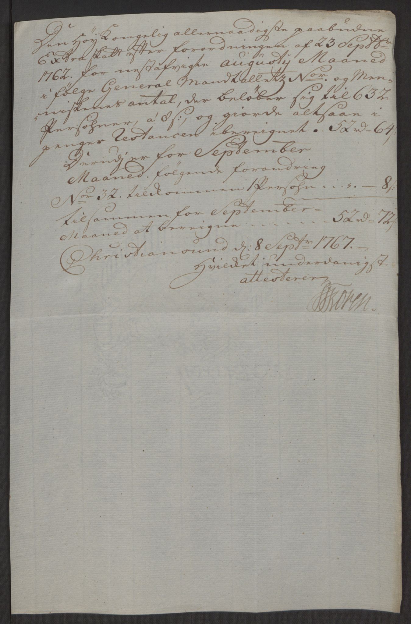 Rentekammeret inntil 1814, Reviderte regnskaper, Byregnskaper, AV/RA-EA-4066/R/Rr/L0495/0004: [R1] Kontribusjonsregnskap / Ekstraskatt, 1762-1772, p. 166