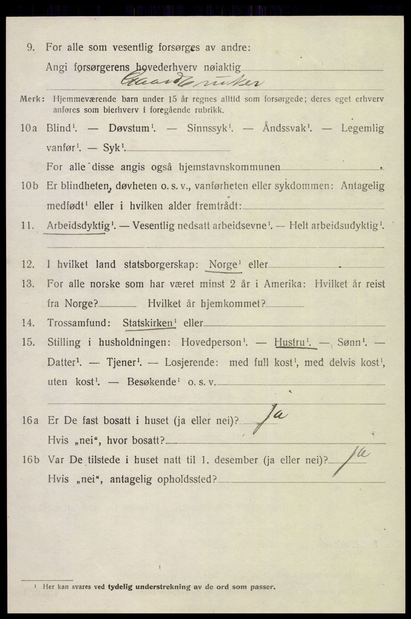 SAH, 1920 census for Skjåk, 1920, p. 5585