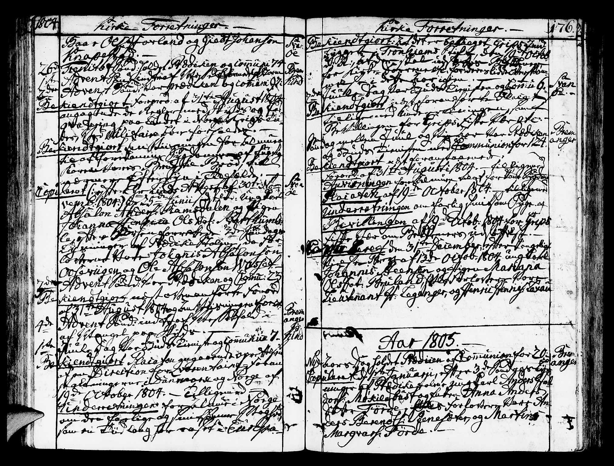 Kinn sokneprestembete, AV/SAB-A-80801/H/Haa/Haaa/L0003: Parish register (official) no. A 3, 1785-1821, p. 176