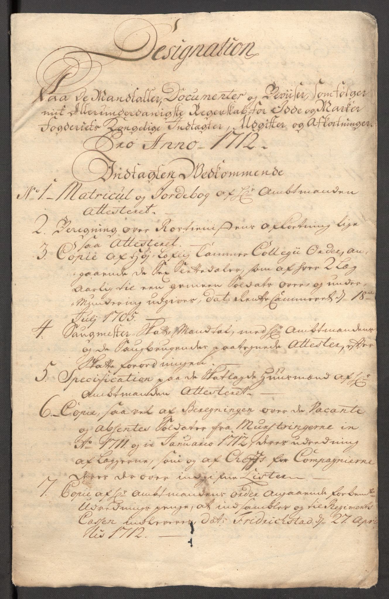 Rentekammeret inntil 1814, Reviderte regnskaper, Fogderegnskap, AV/RA-EA-4092/R01/L0021: Fogderegnskap Idd og Marker, 1712, p. 13