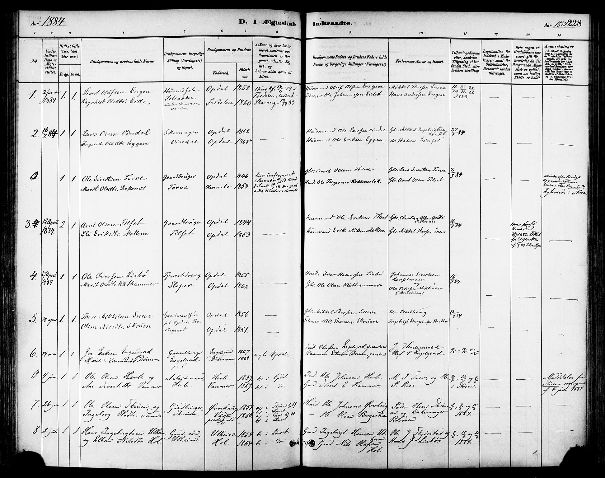 Ministerialprotokoller, klokkerbøker og fødselsregistre - Sør-Trøndelag, SAT/A-1456/678/L0901: Parish register (official) no. 678A10, 1881-1894, p. 228