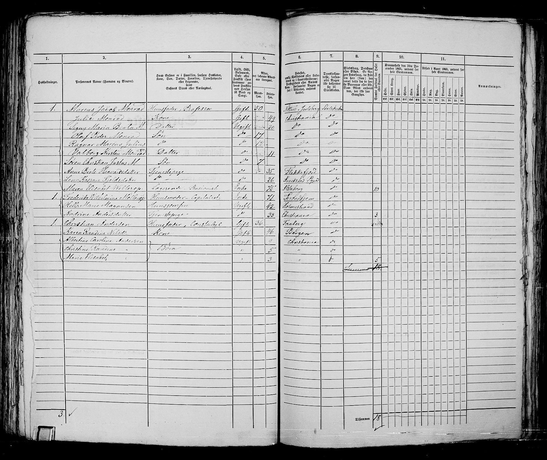 RA, 1865 census for Kristiania, 1865, p. 2483