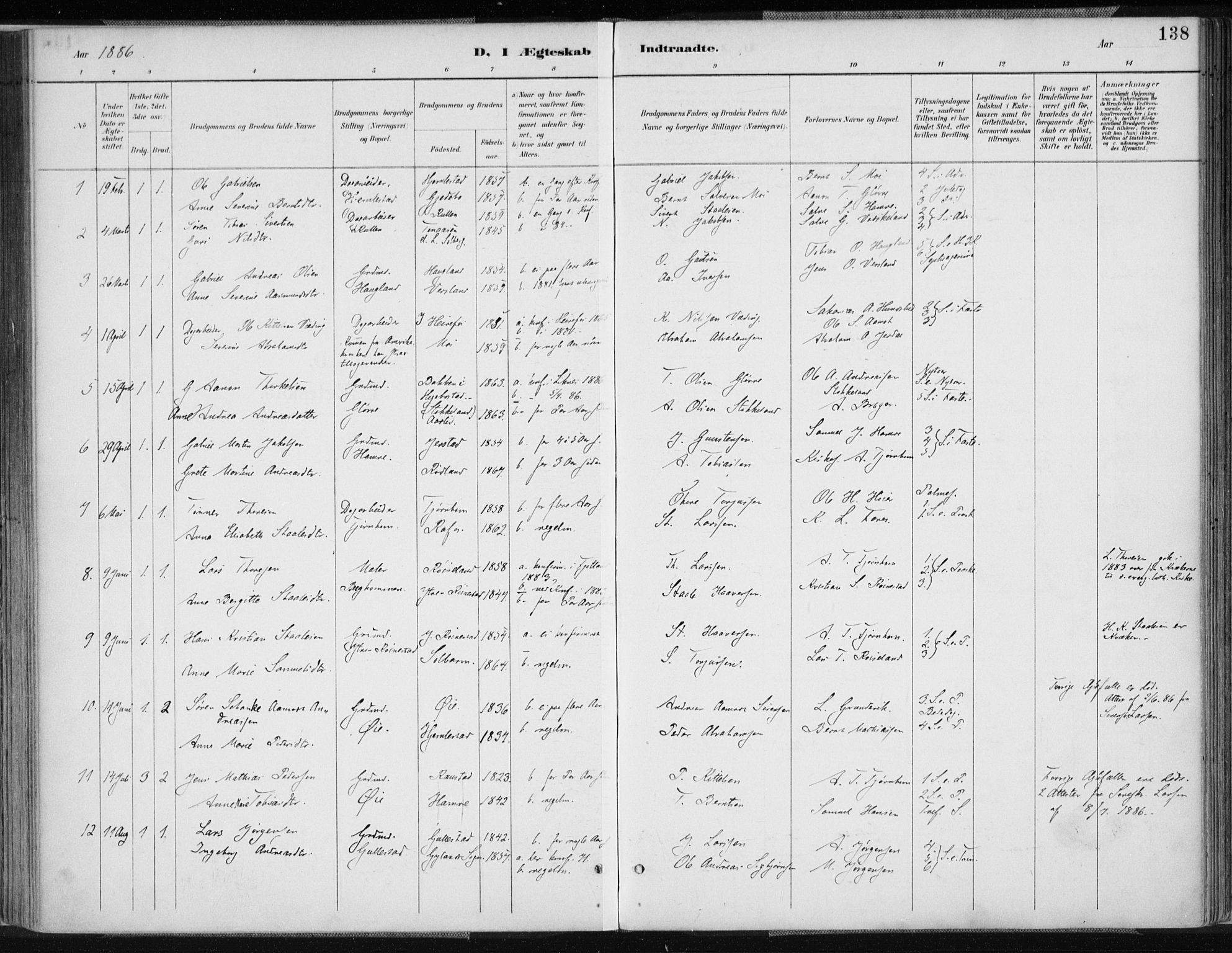 Kvinesdal sokneprestkontor, AV/SAK-1111-0026/F/Fa/Fab/L0008: Parish register (official) no. A 8, 1886-1897, p. 138