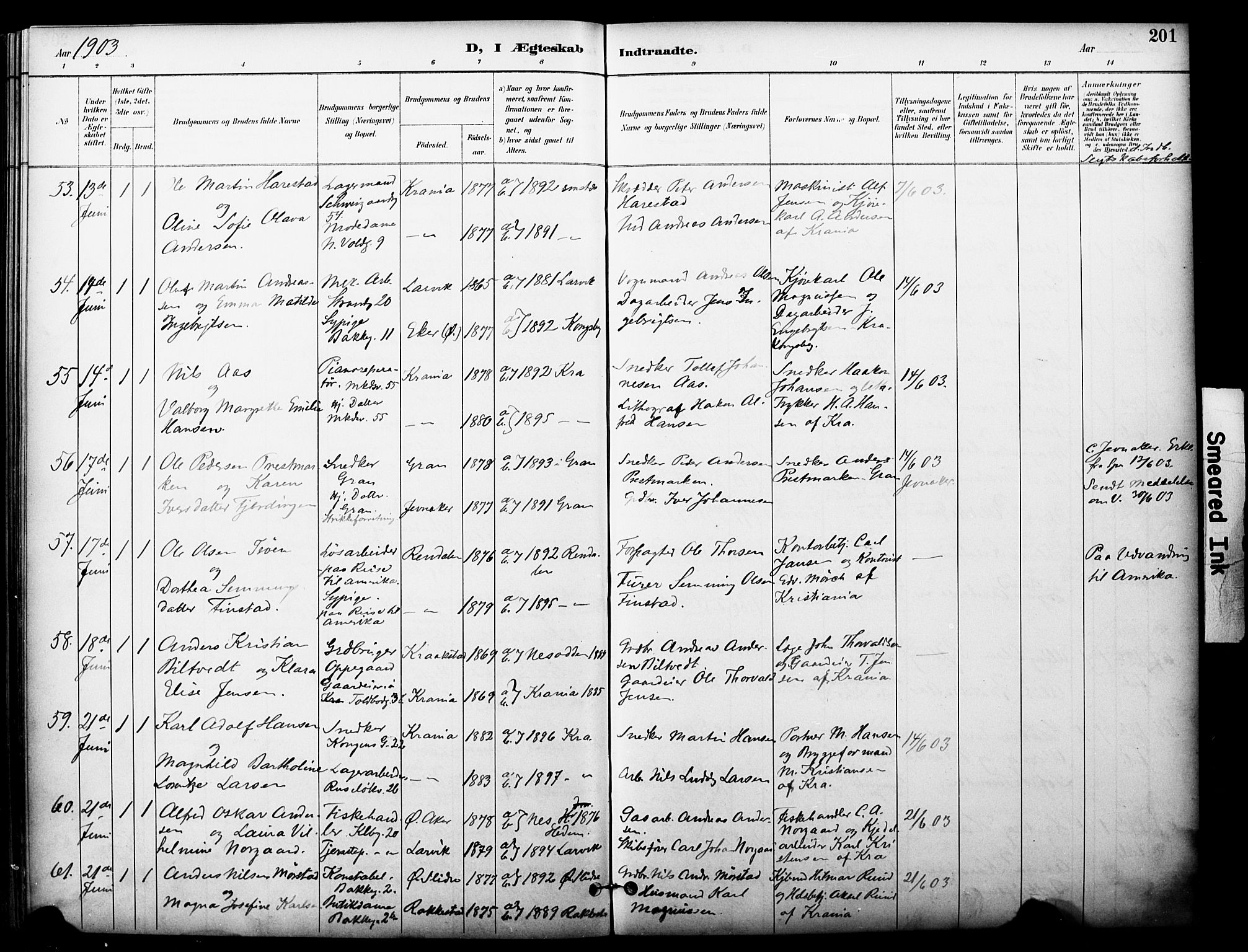 Johannes prestekontor Kirkebøker, AV/SAO-A-10852/F/Fa/L0006: Parish register (official) no. 6, 1893-1906, p. 201