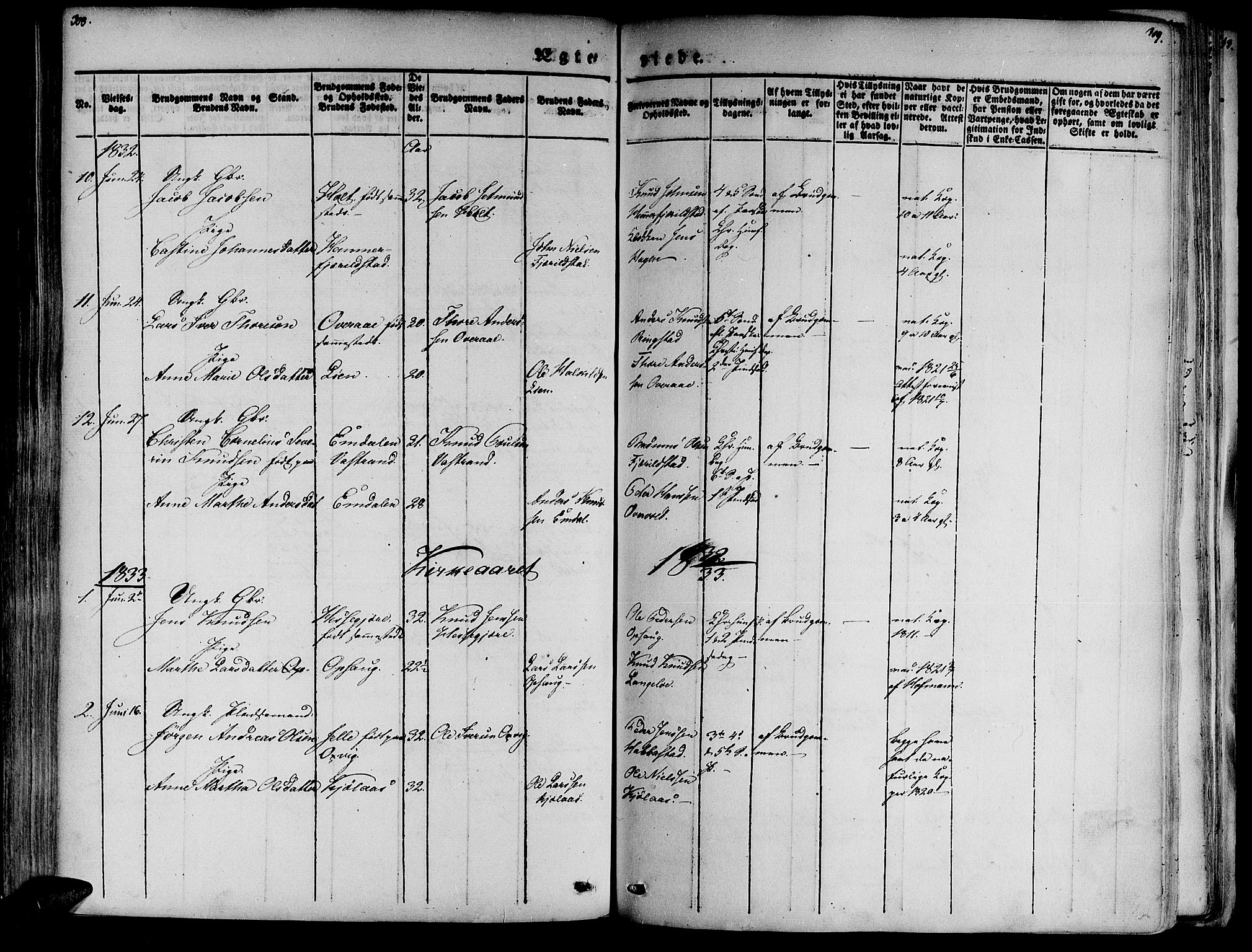 Ministerialprotokoller, klokkerbøker og fødselsregistre - Møre og Romsdal, AV/SAT-A-1454/520/L0274: Parish register (official) no. 520A04, 1827-1864, p. 312-313