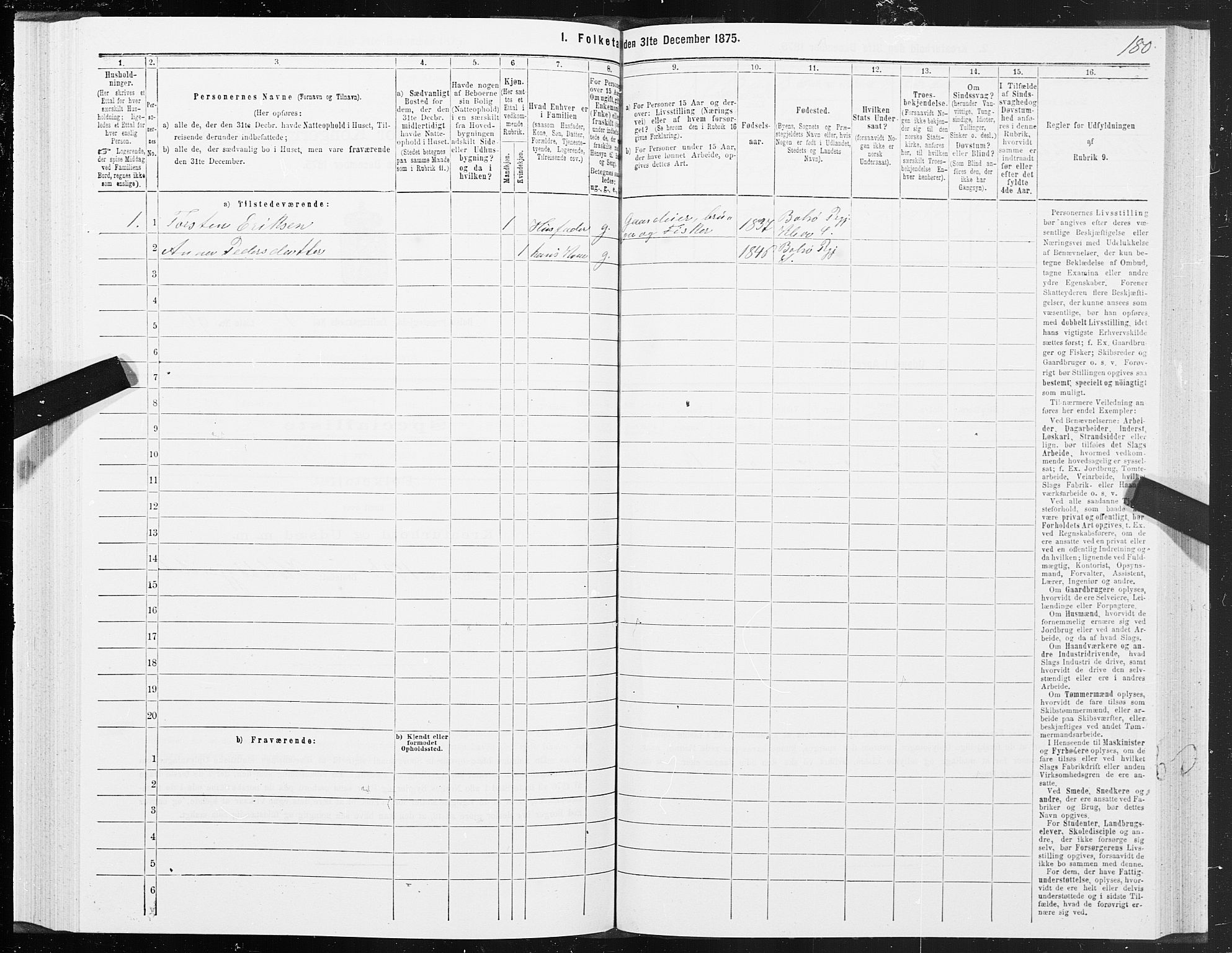 SAT, 1875 census for 1544P Bolsøy, 1875, p. 4180