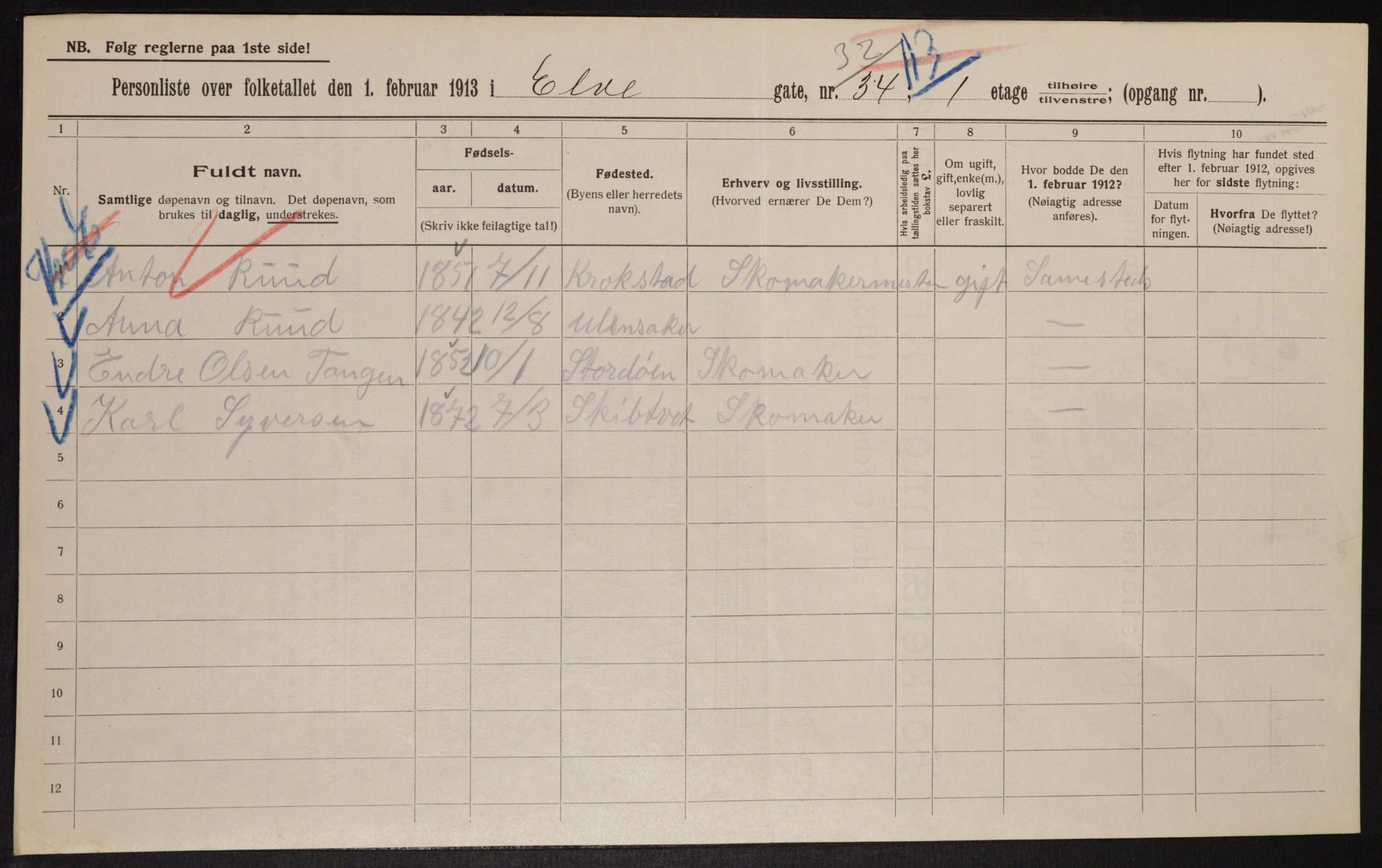 OBA, Municipal Census 1913 for Kristiania, 1913, p. 21100