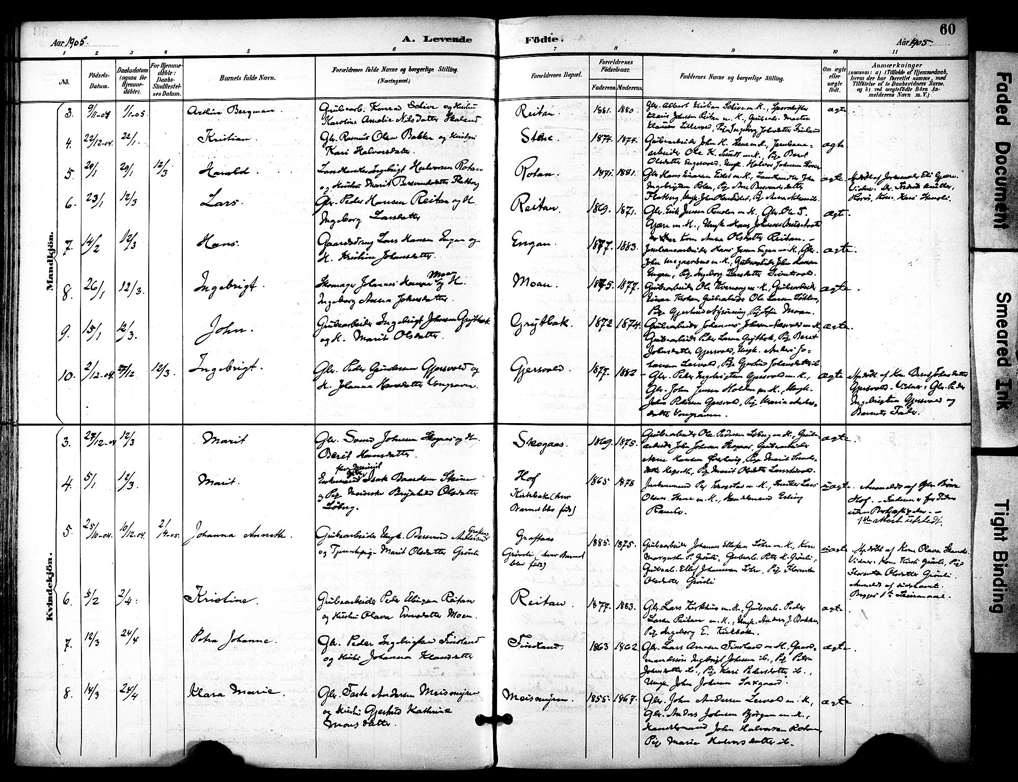 Ministerialprotokoller, klokkerbøker og fødselsregistre - Sør-Trøndelag, SAT/A-1456/686/L0984: Parish register (official) no. 686A02, 1891-1906, p. 60