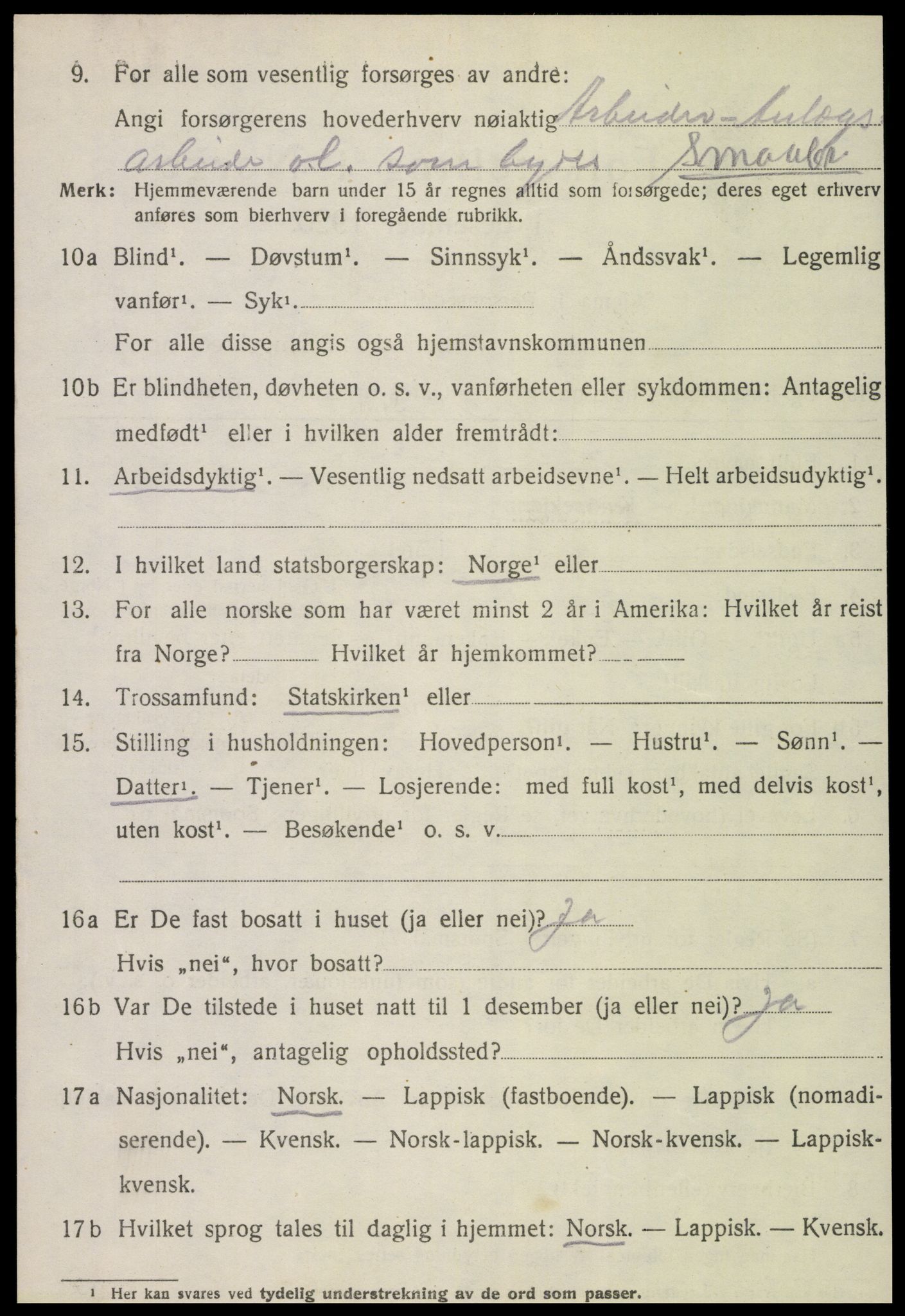 SAT, 1920 census for Meløy, 1920, p. 8330