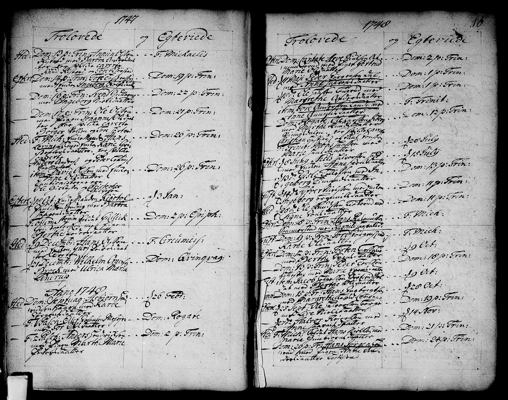 Sandsvær kirkebøker, AV/SAKO-A-244/F/Fa/L0002a: Parish register (official) no. I 2, 1725-1809, p. 16