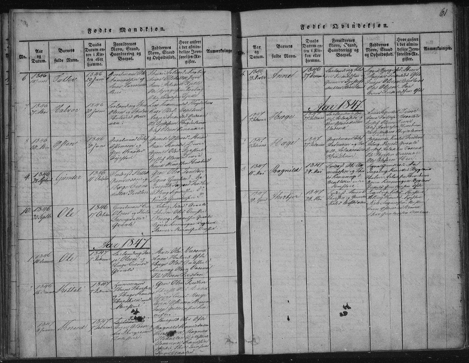 Lårdal kirkebøker, SAKO/A-284/F/Fc/L0001: Parish register (official) no. III 1, 1815-1860, p. 61