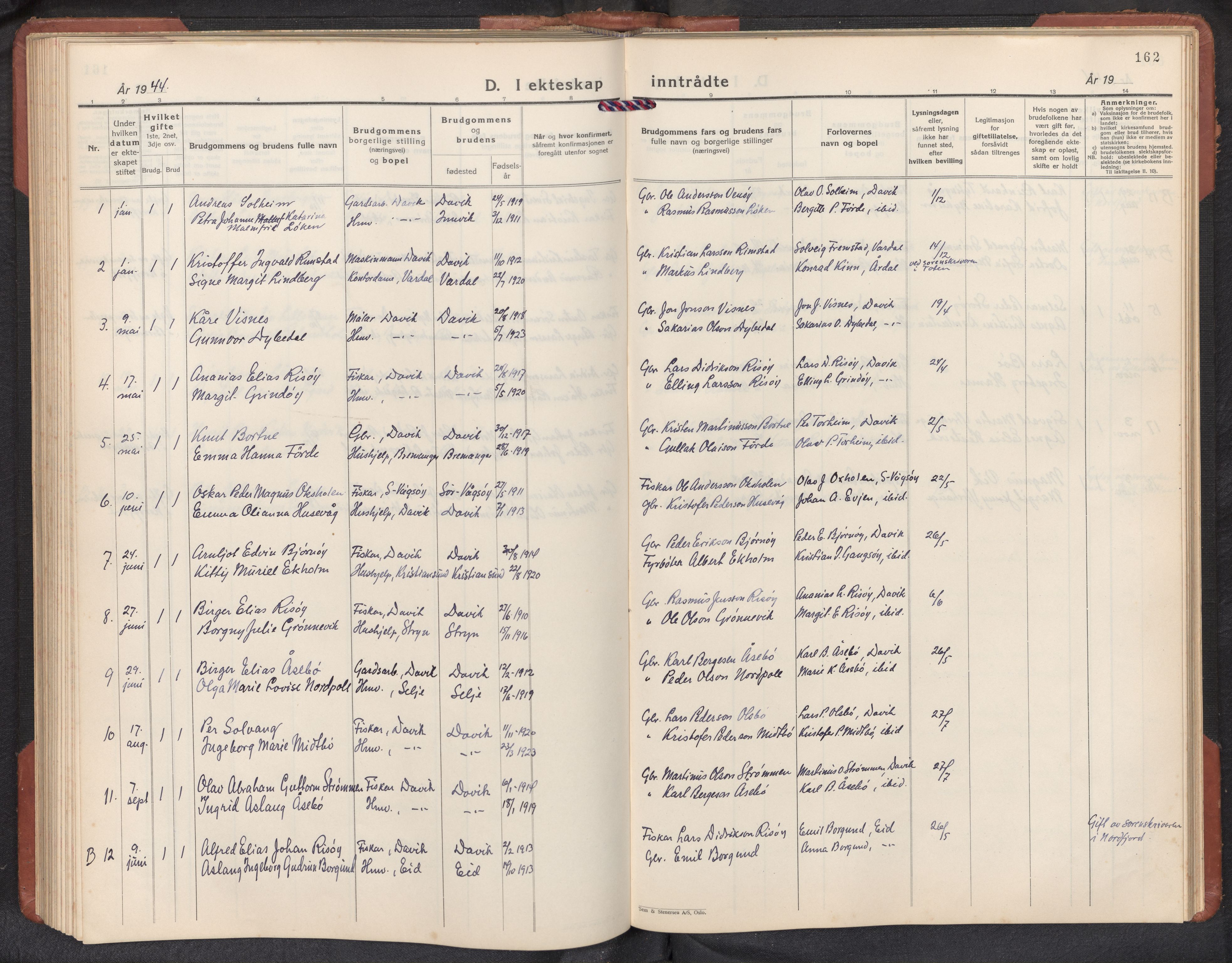 Davik sokneprestembete, AV/SAB-A-79701/H/Hab/Habc/L0004: Parish register (copy) no. C 4, 1930-1952, p. 161b-162a