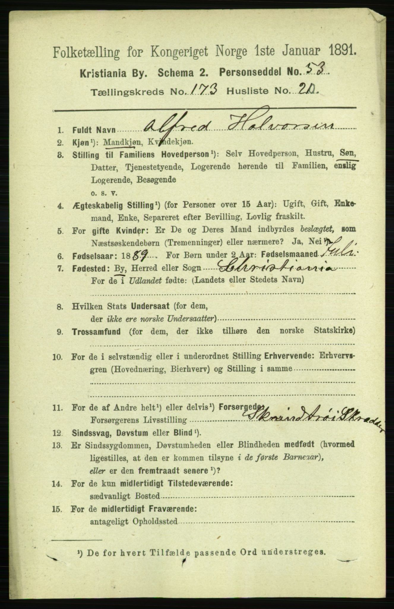RA, 1891 census for 0301 Kristiania, 1891, p. 103806
