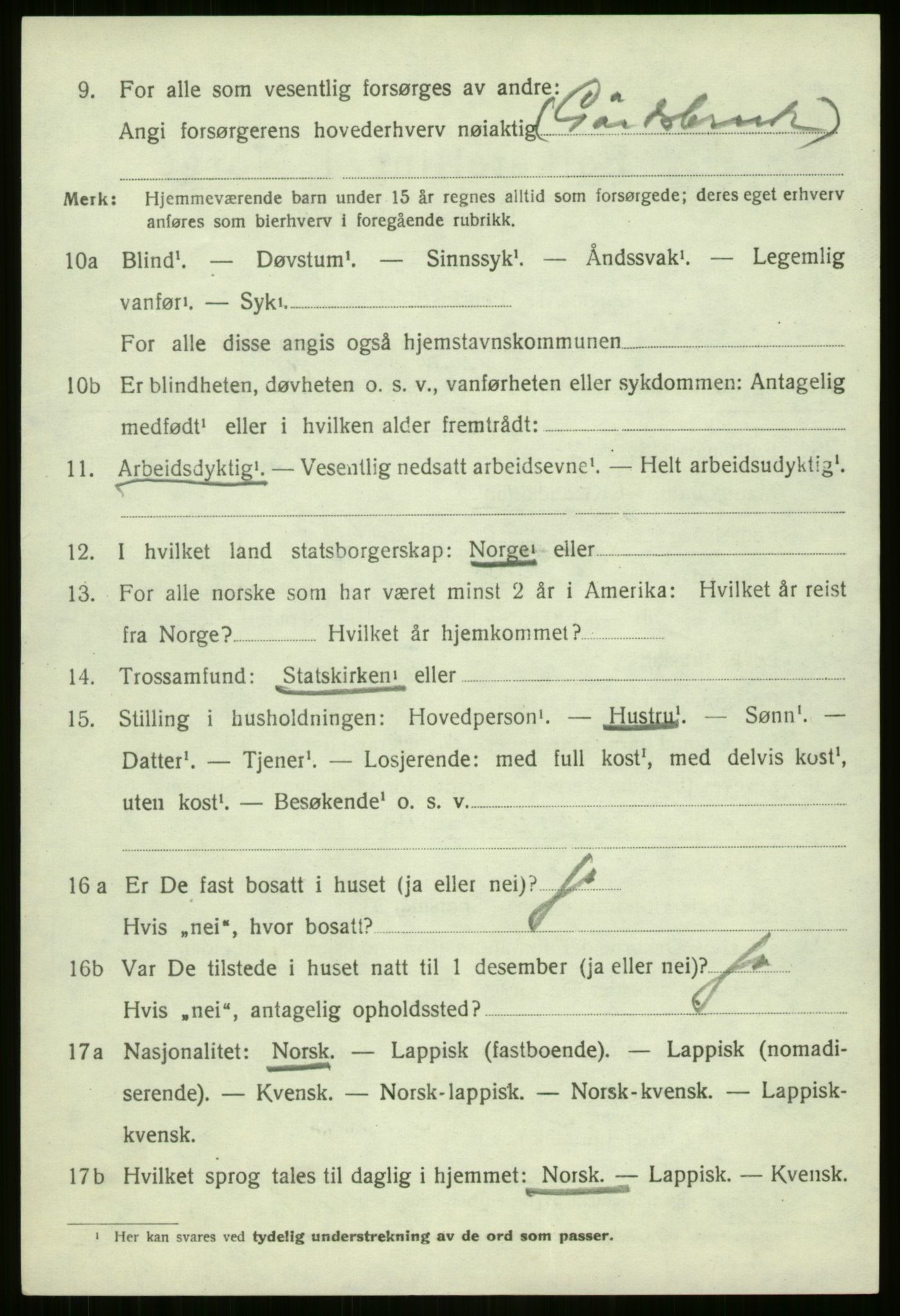 SATØ, 1920 census for Nordreisa, 1920, p. 1810