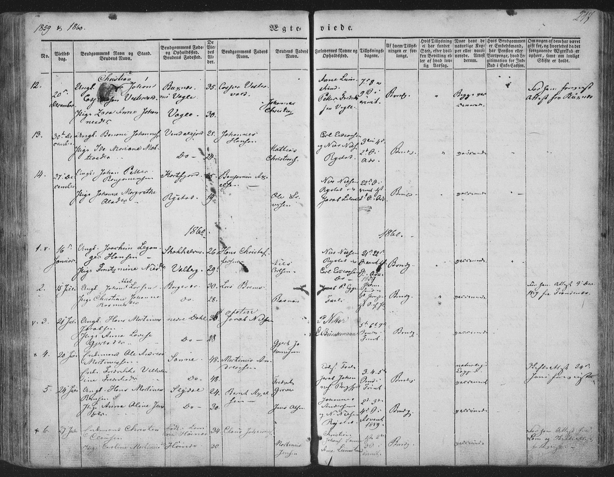 Ministerialprotokoller, klokkerbøker og fødselsregistre - Nordland, AV/SAT-A-1459/880/L1131: Parish register (official) no. 880A05, 1844-1868, p. 217