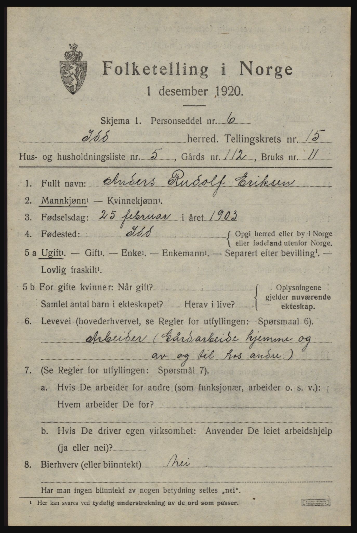 SAO, 1920 census for Idd, 1920, p. 13735