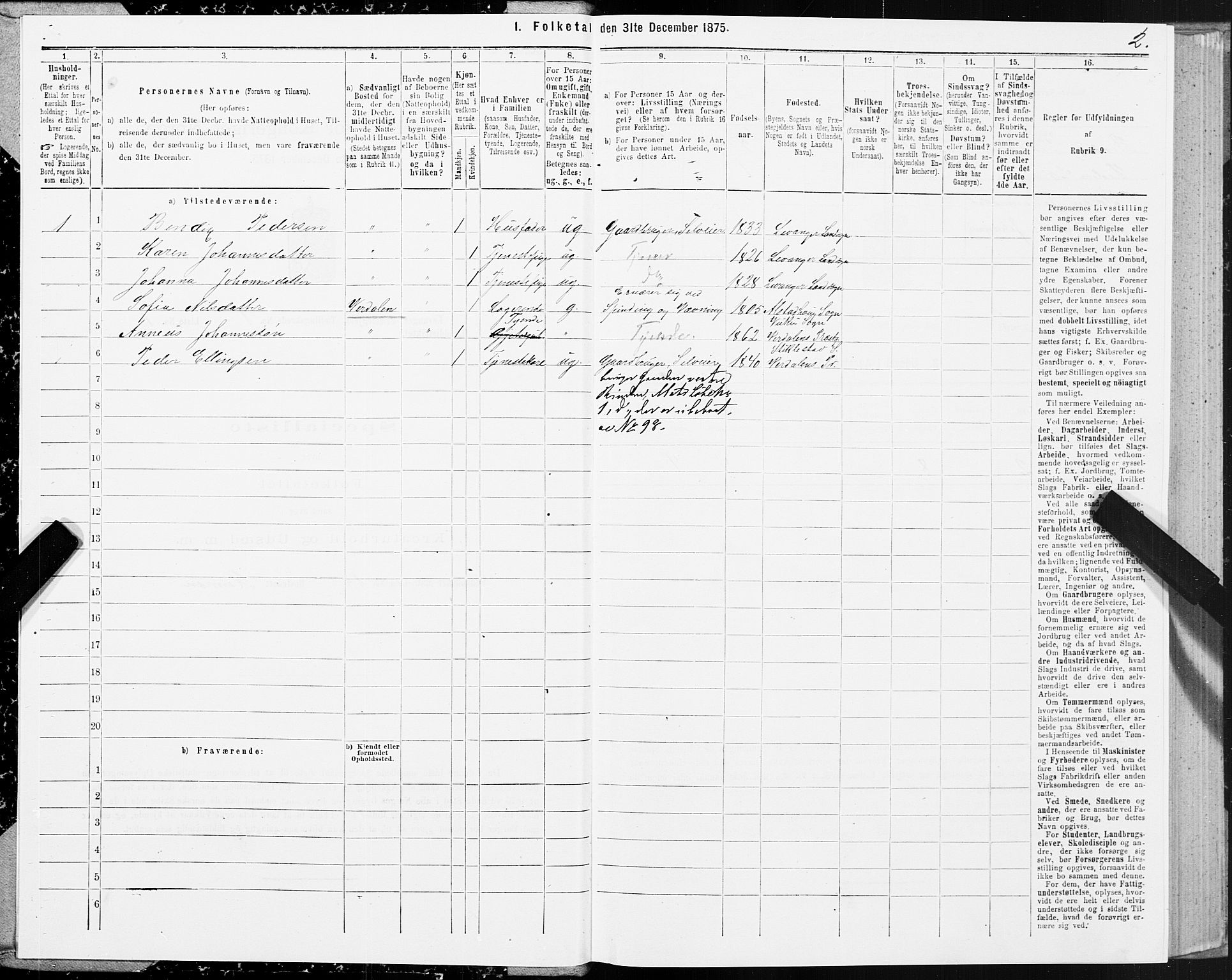 SAT, 1875 census for 1720L Levanger/Levanger, 1875, p. 1002