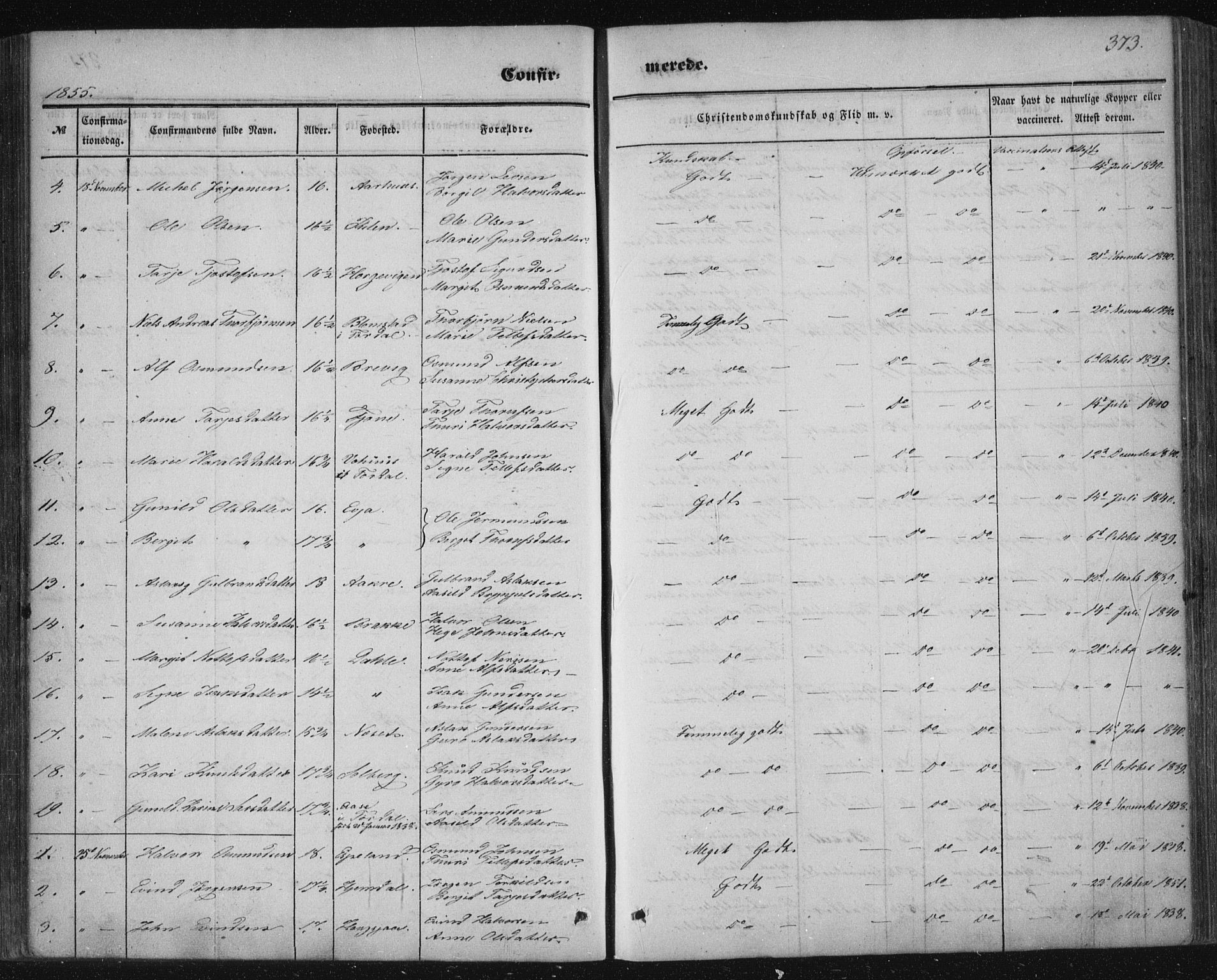 Nissedal kirkebøker, SAKO/A-288/F/Fa/L0003: Parish register (official) no. I 3, 1846-1870, p. 372-373
