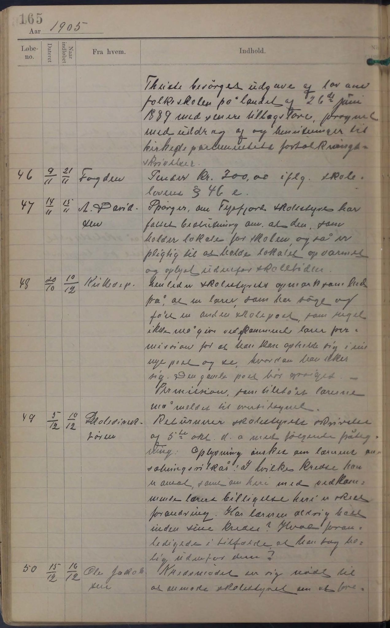 Tysfjord kommune. Skolestyret, AIN/K-18500.510/220/L0002: Brevjournal for Tysfjord Skolestyre, 1890-1910