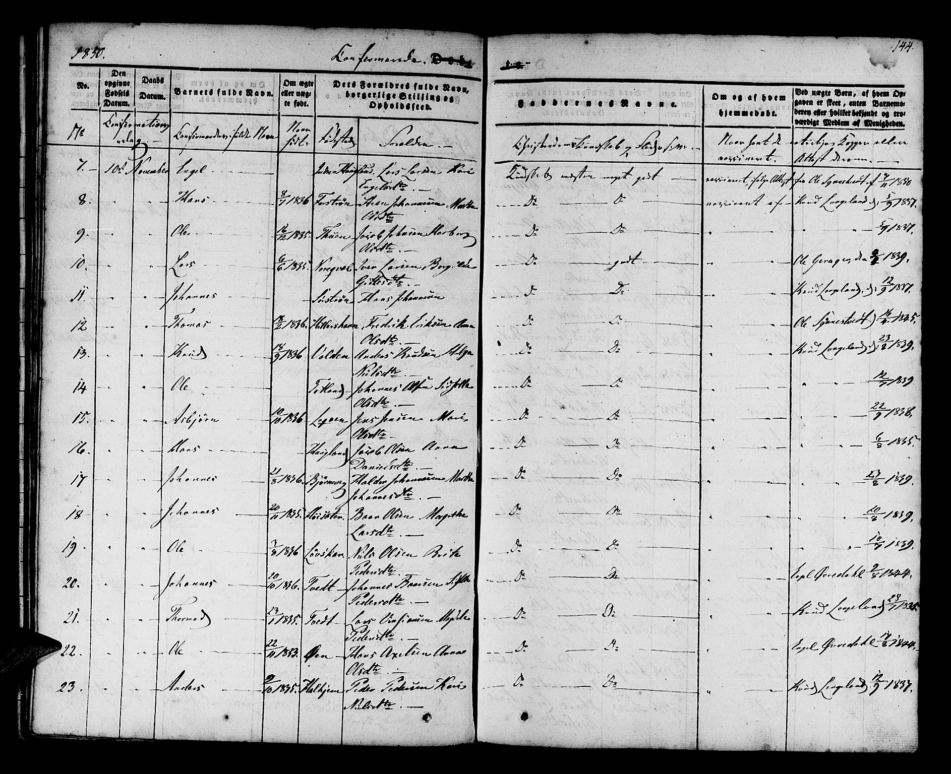 Os sokneprestembete, AV/SAB-A-99929: Parish register (official) no. A 15, 1839-1851, p. 144