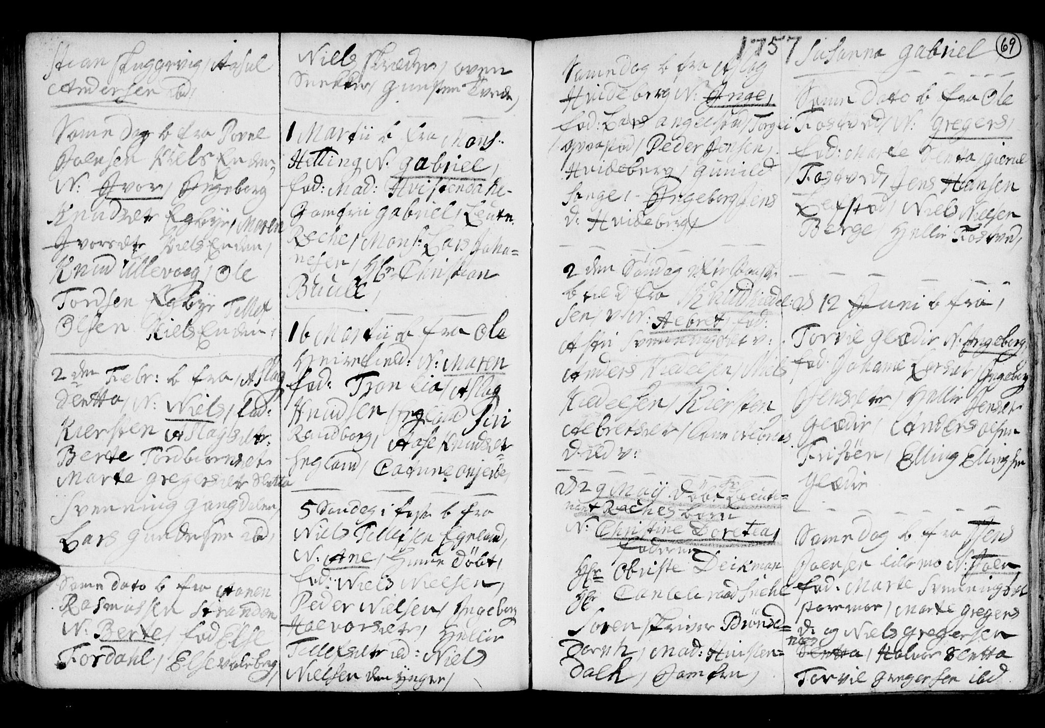 Holt sokneprestkontor, AV/SAK-1111-0021/F/Fb/L0005: Parish register (copy) no. B 5, 1746-1764, p. 69