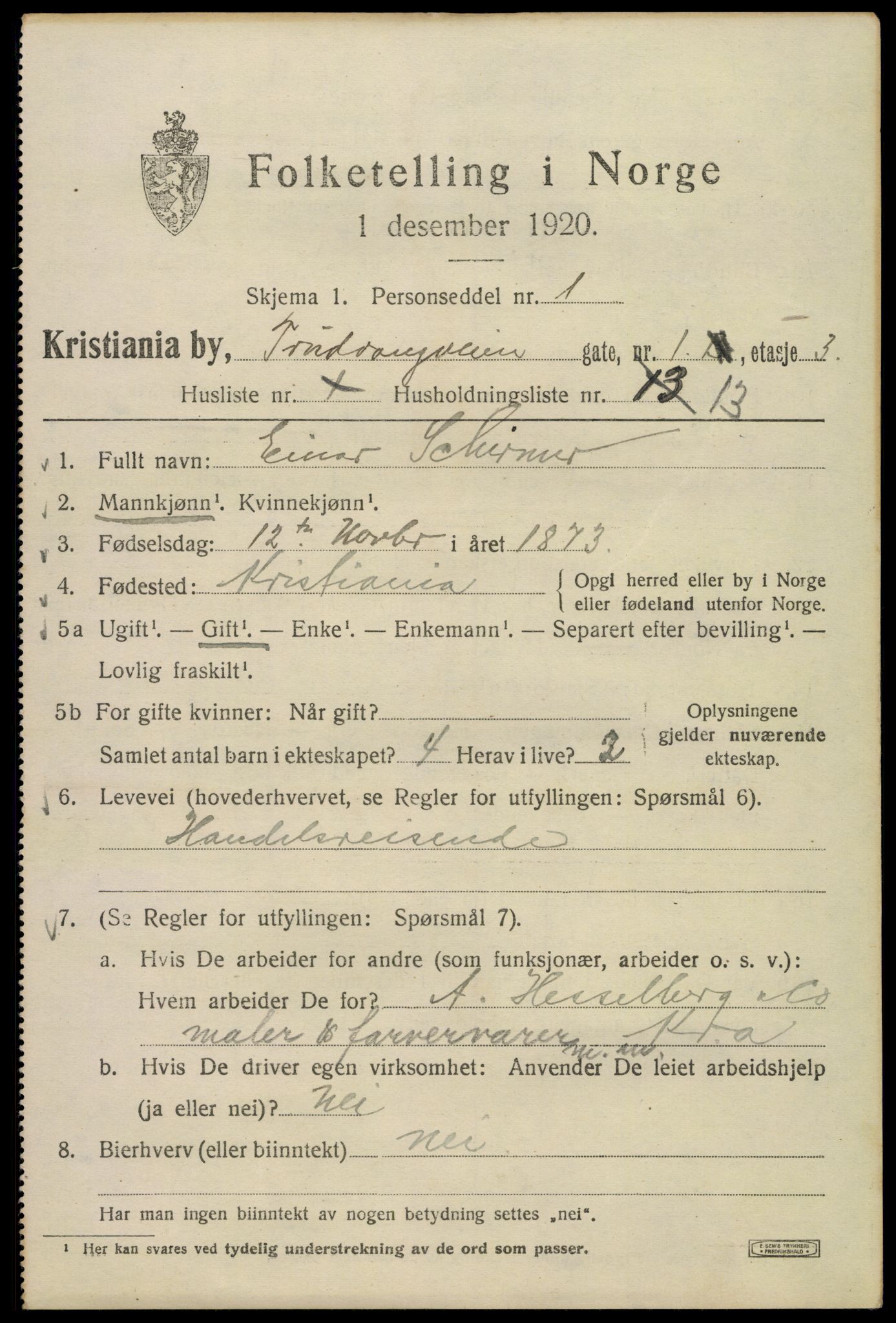 SAO, 1920 census for Kristiania, 1920, p. 603403