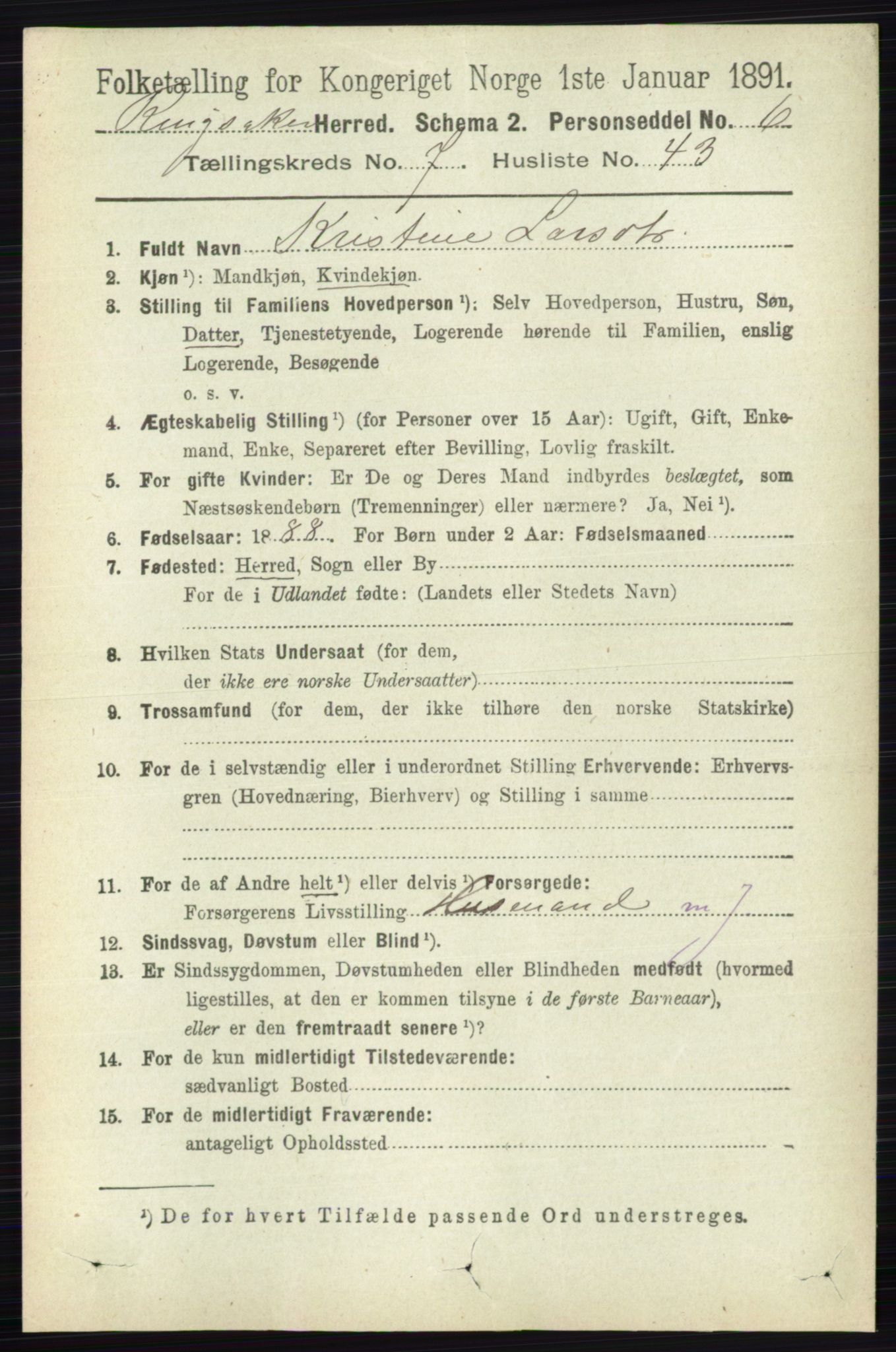 RA, 1891 census for 0412 Ringsaker, 1891, p. 4189