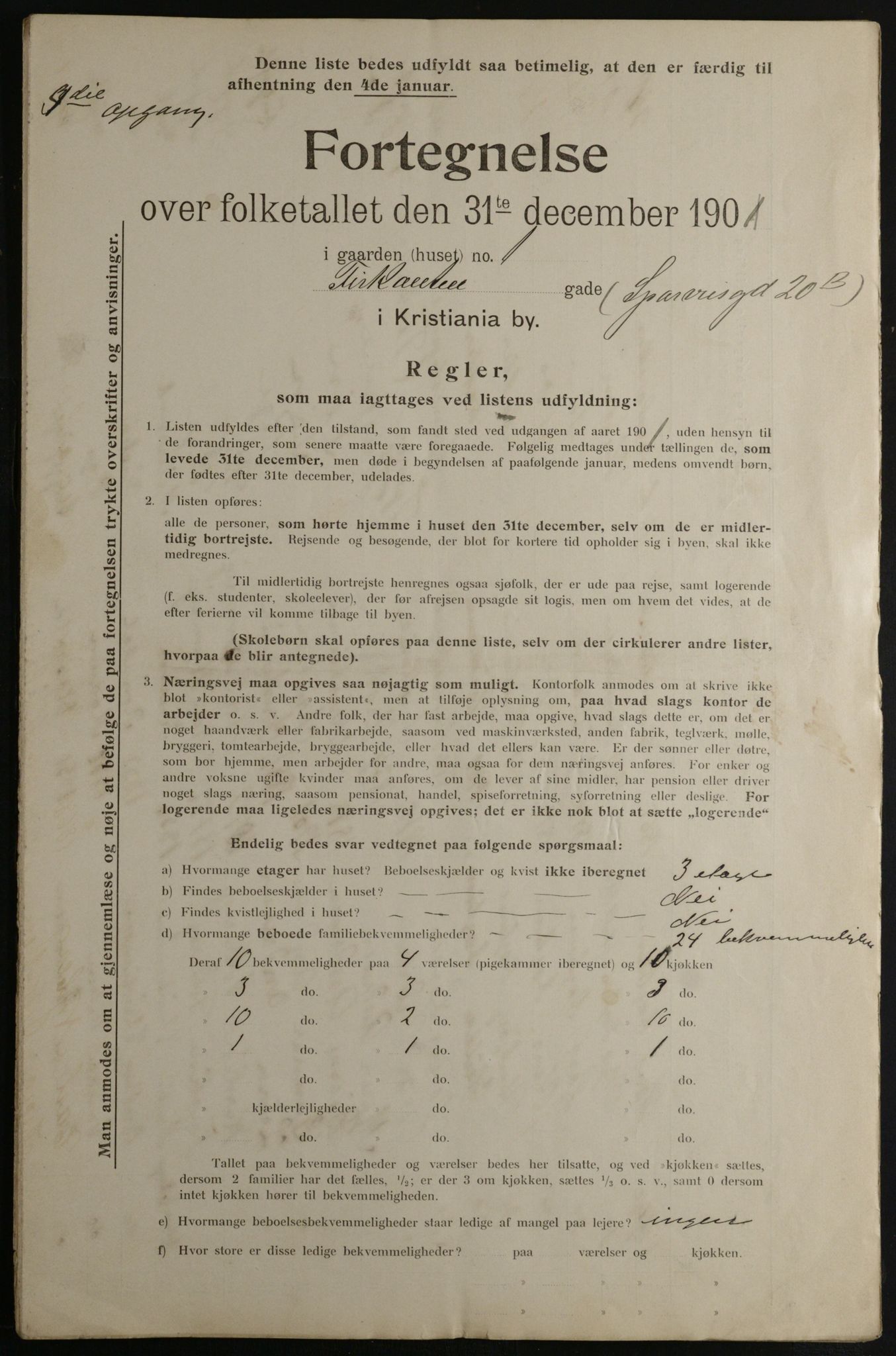 OBA, Municipal Census 1901 for Kristiania, 1901, p. 3891