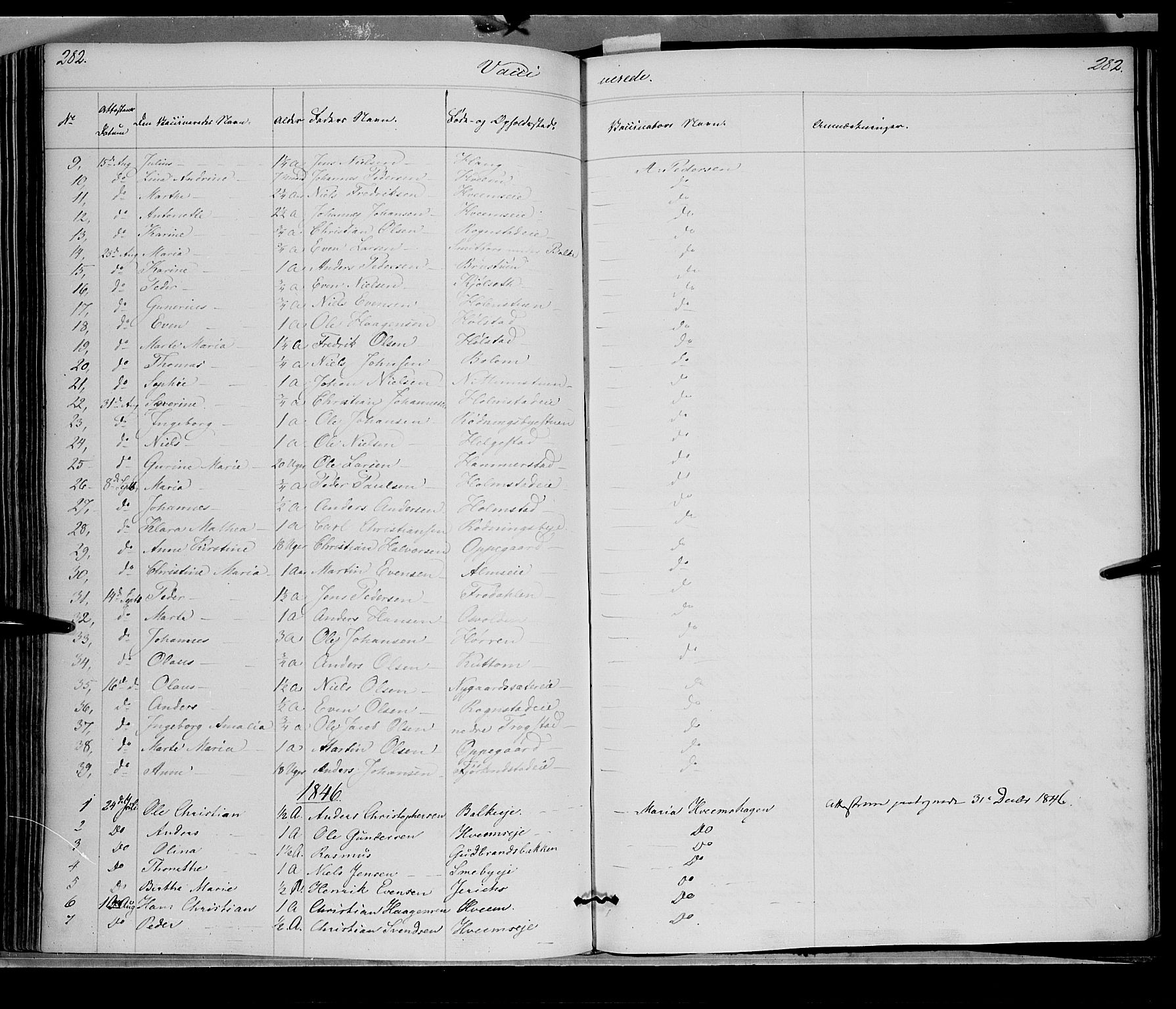 Østre Toten prestekontor, SAH/PREST-104/H/Ha/Haa/L0002: Parish register (official) no. 2, 1840-1847, p. 282