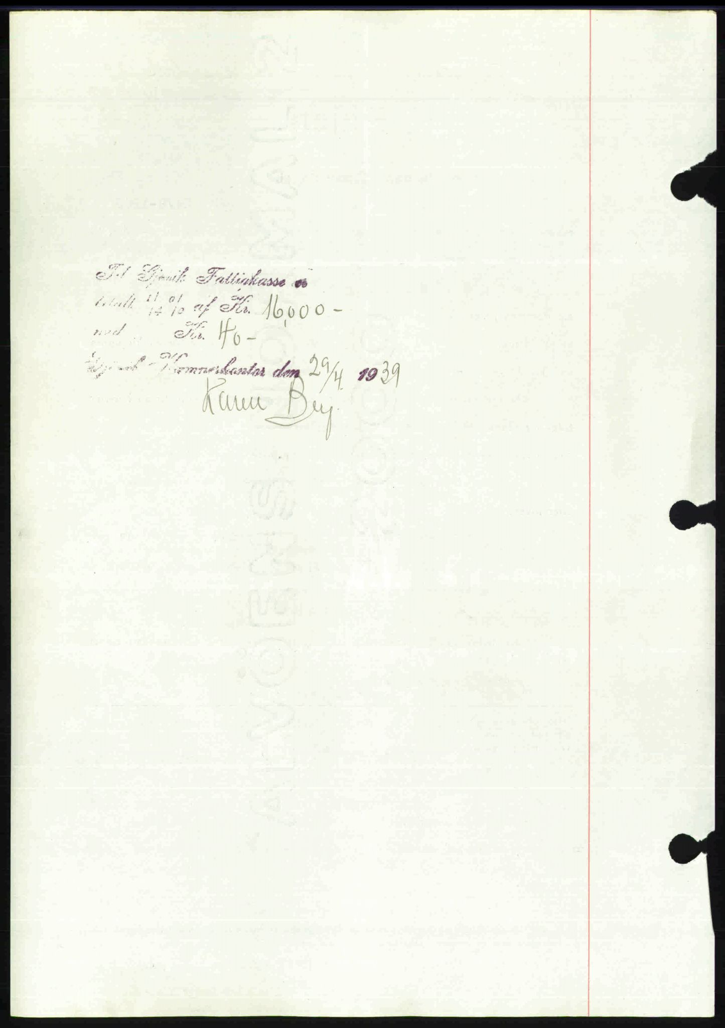Toten tingrett, SAH/TING-006/H/Hb/Hbc/L0006: Mortgage book no. Hbc-06, 1939-1939, Diary no: : 1086/1939