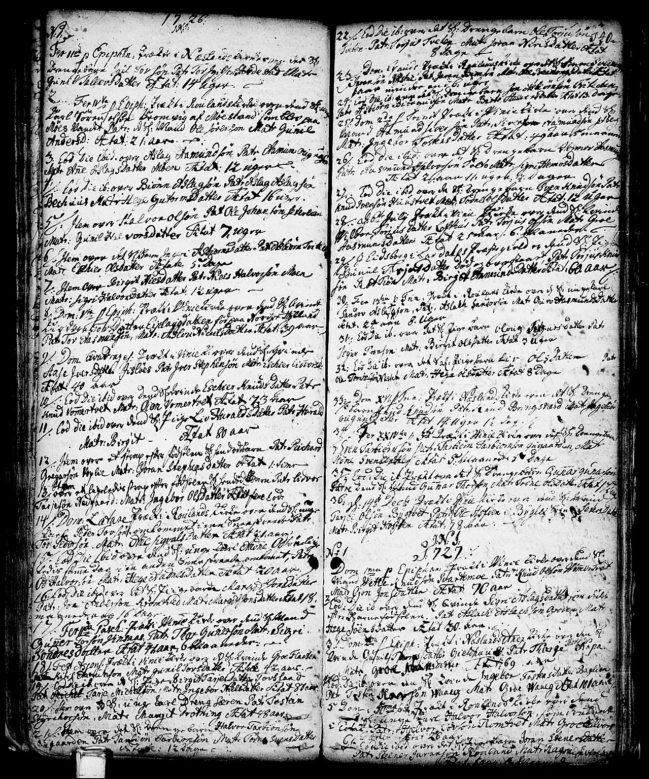 Vinje kirkebøker, SAKO/A-312/F/Fa/L0001: Parish register (official) no. I 1, 1717-1766, p. 140