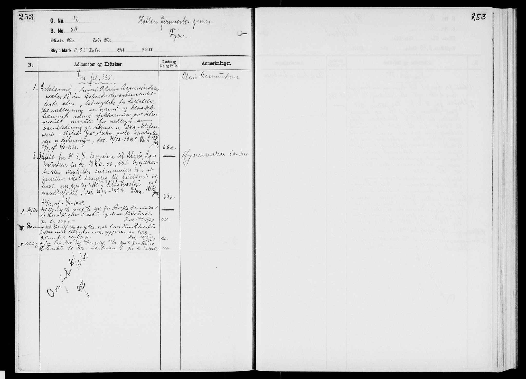 Nedre Telemark sorenskriveri, AV/SAKO-A-135/G/Gb/Gbg/L0001: Mortgage register no. VII 1, p. 253