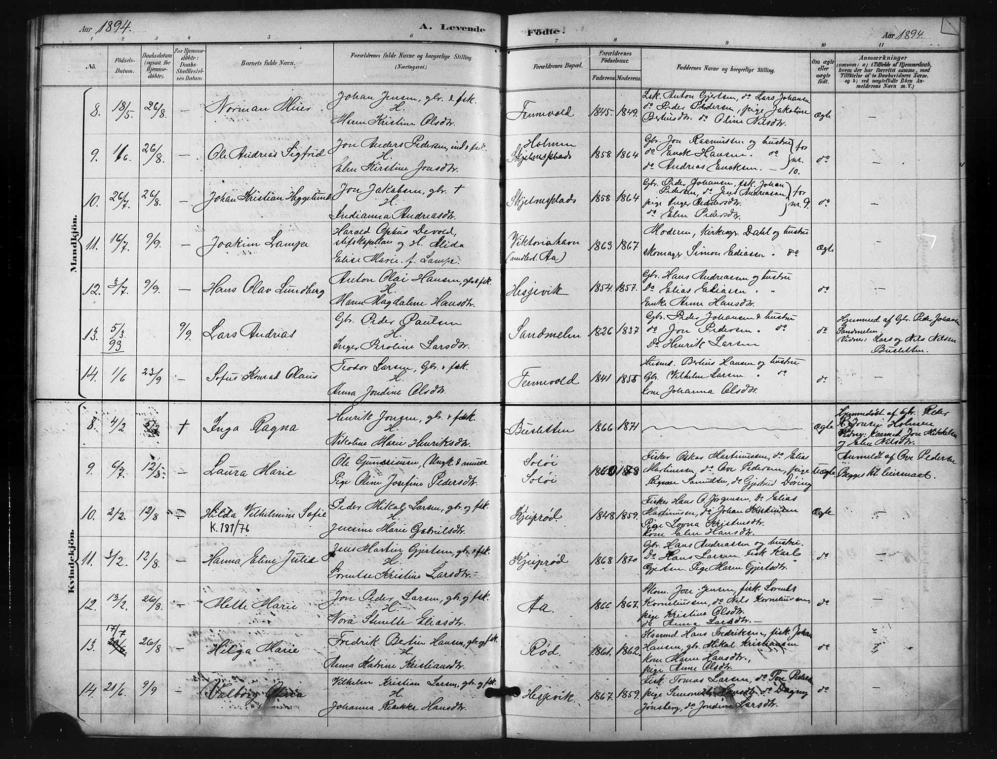 Salangen sokneprestembete, SATØ/S-1324/H/Ha/L0001klokker: Parish register (copy) no. 1, 1893-1910, p. 6