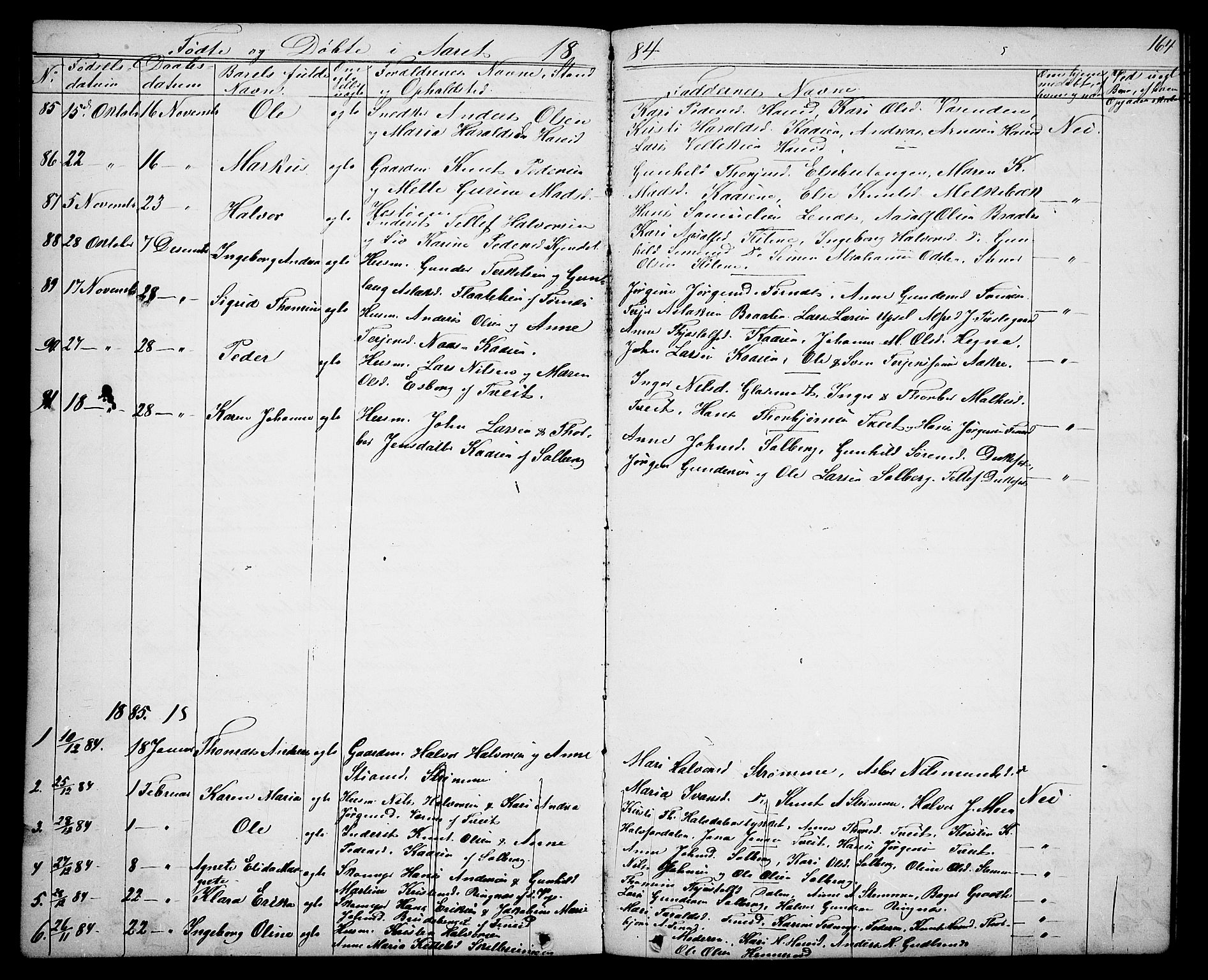 Drangedal kirkebøker, SAKO/A-258/G/Ga/L0002: Parish register (copy) no. I 2, 1856-1887, p. 164