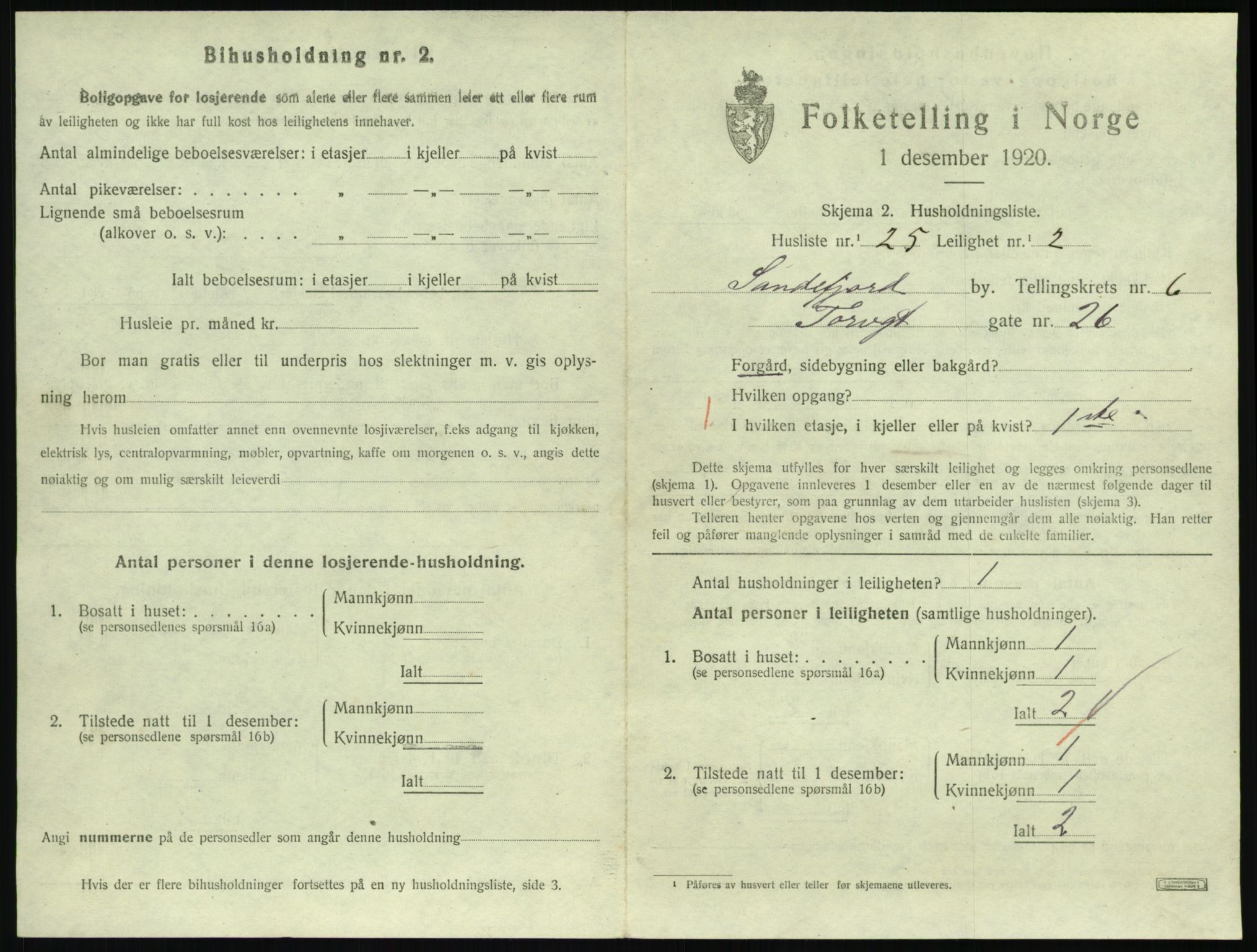 SAKO, 1920 census for Sandefjord, 1920, p. 2772