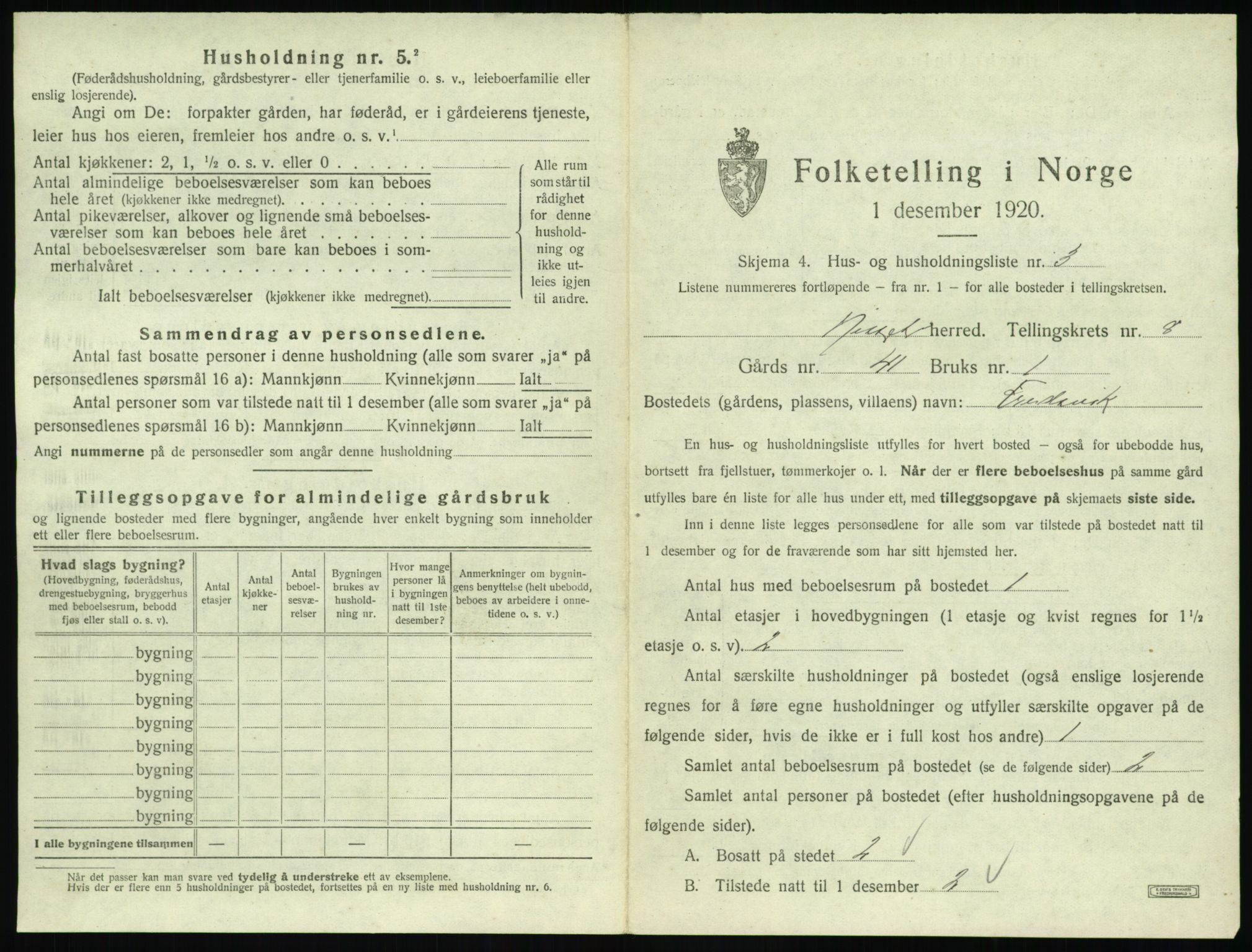 SAT, 1920 census for Nesset, 1920, p. 554