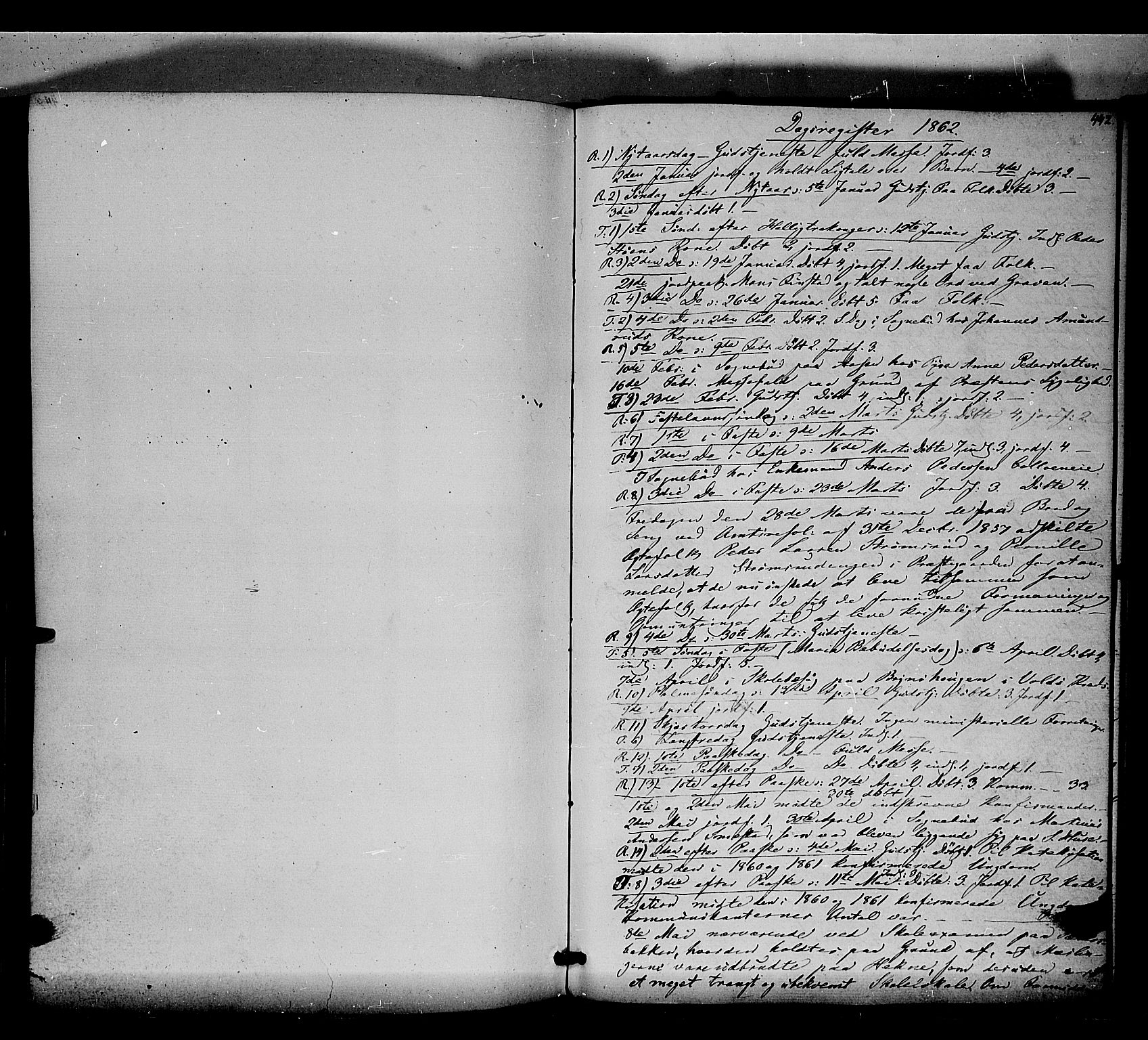 Romedal prestekontor, SAH/PREST-004/K/L0005: Parish register (official) no. 5, 1862-1874, p. 442