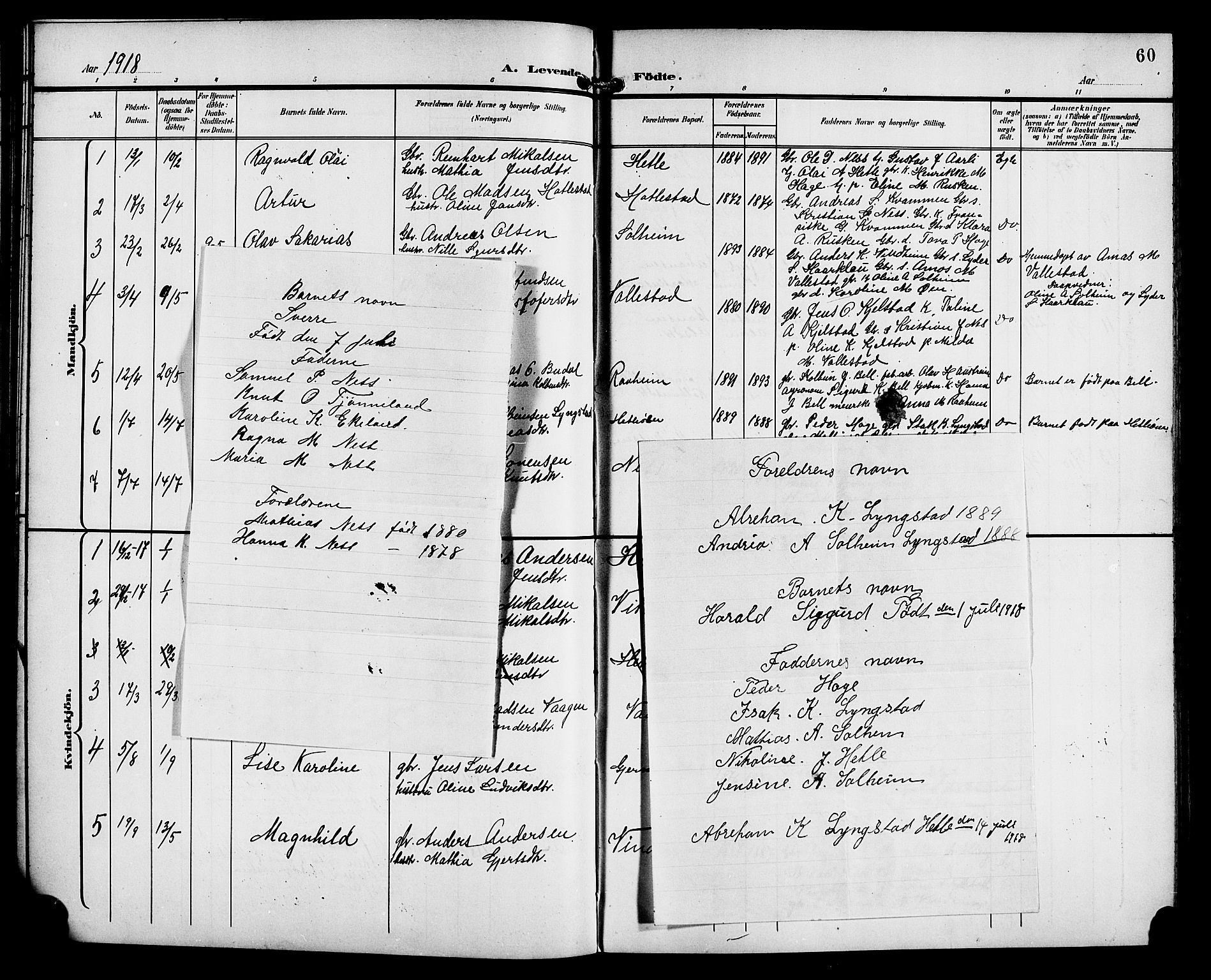 Gaular sokneprestembete, SAB/A-80001/H/Hab: Parish register (copy) no. C 4, 1895-1920, p. 60