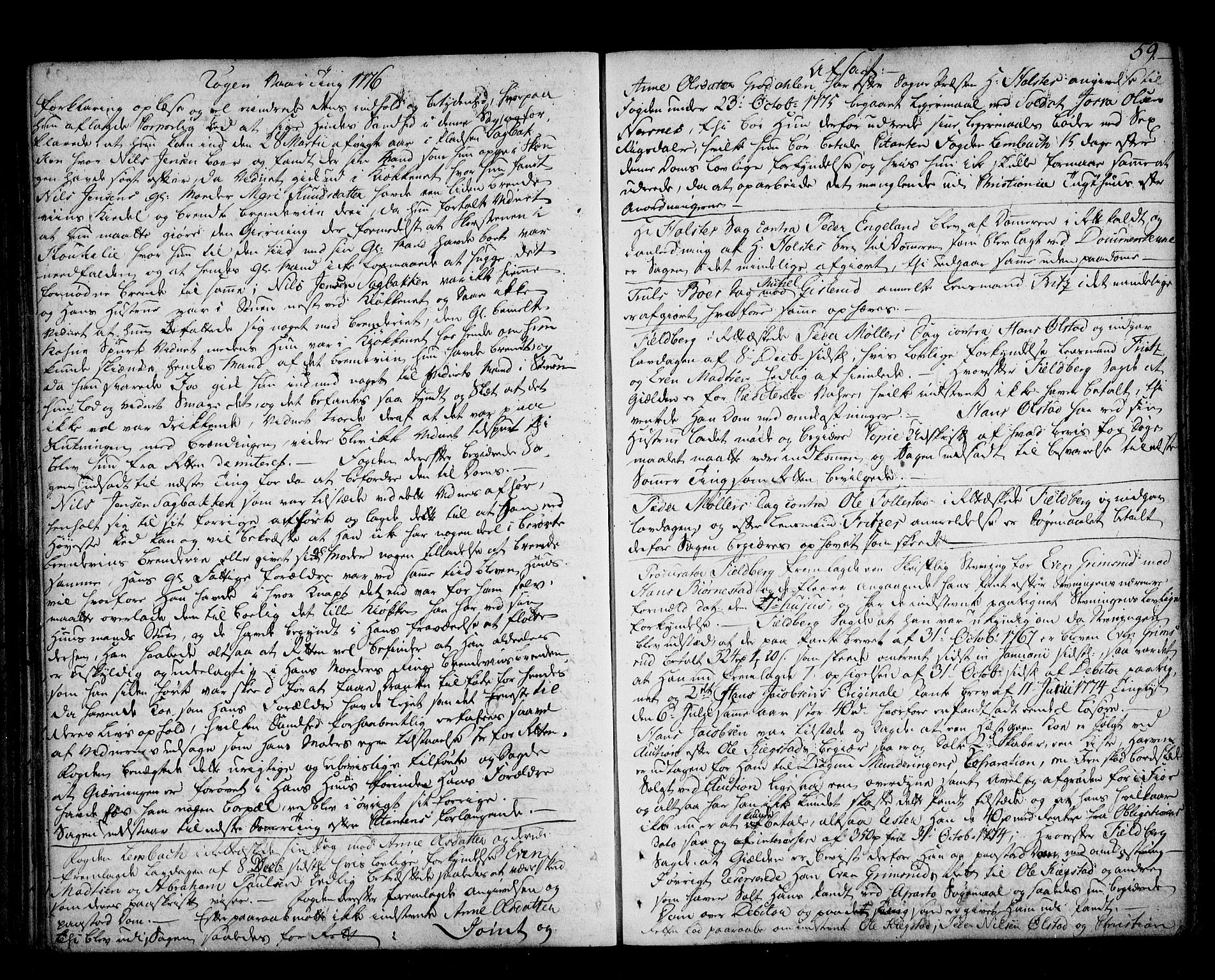 Lier, Røyken og Hurum sorenskriveri, AV/SAKO-A-89/F/Fa/L0056: Tingbok, 1775-1779, p. 59