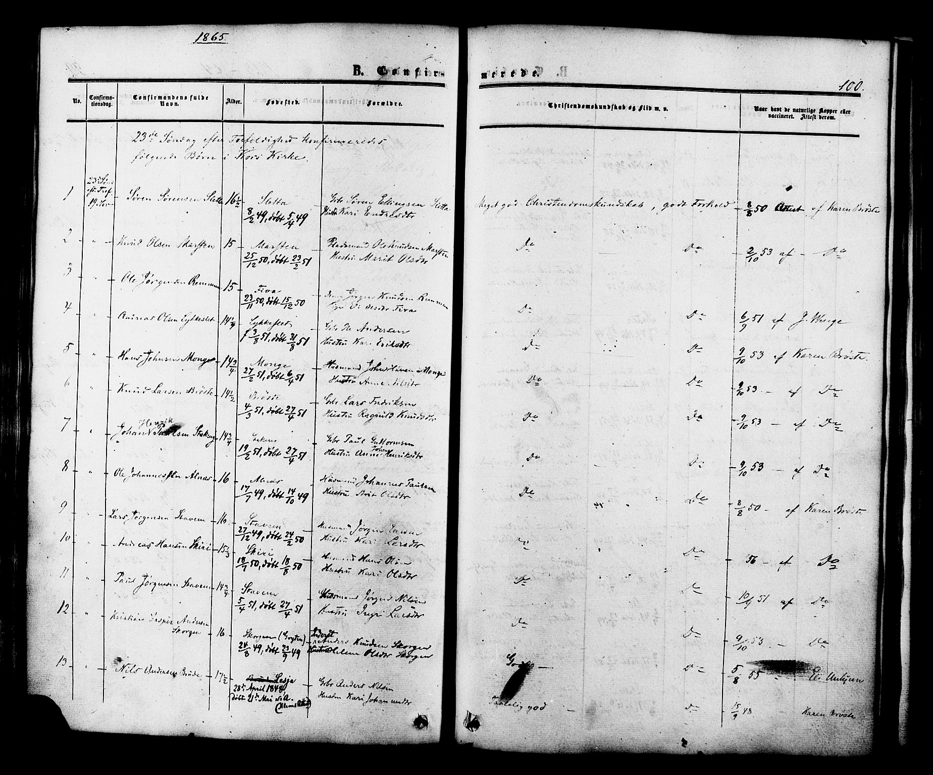 Ministerialprotokoller, klokkerbøker og fødselsregistre - Møre og Romsdal, SAT/A-1454/546/L0594: Parish register (official) no. 546A02, 1854-1882, p. 100