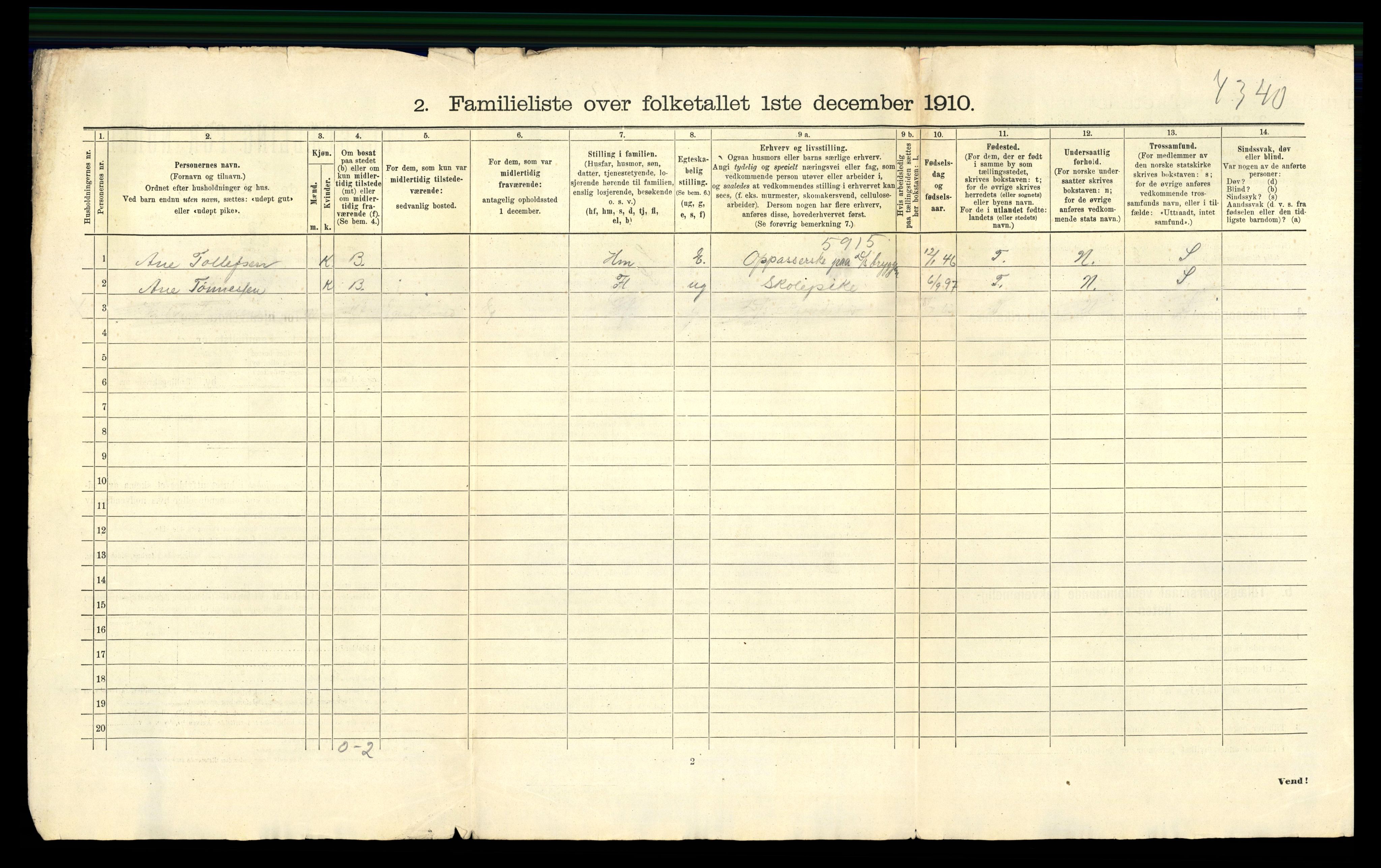 RA, 1910 census for Egersund, 1910, p. 34