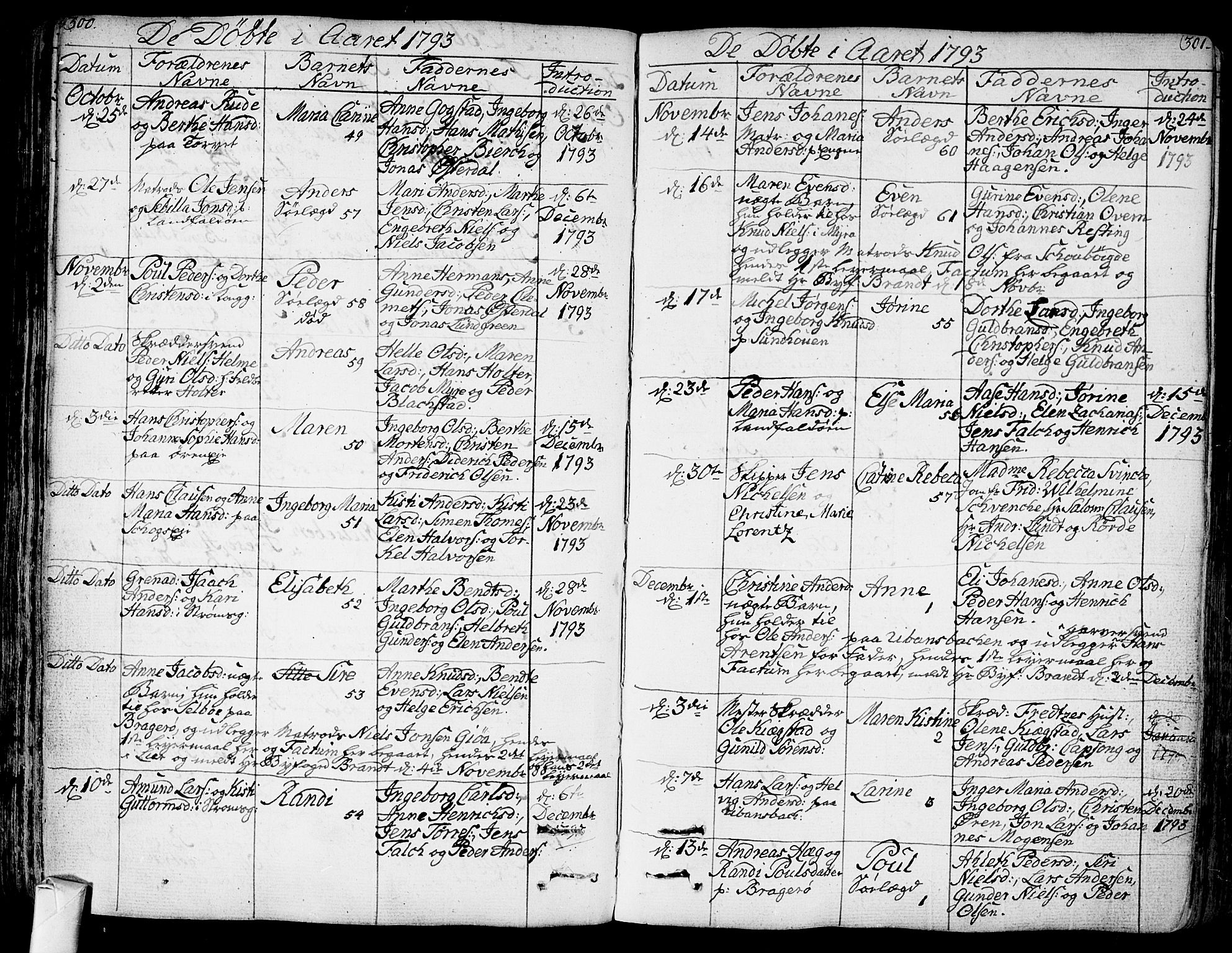 Bragernes kirkebøker, AV/SAKO-A-6/F/Fa/L0006a: Parish register (official) no. I 6, 1782-1814, p. 300-301